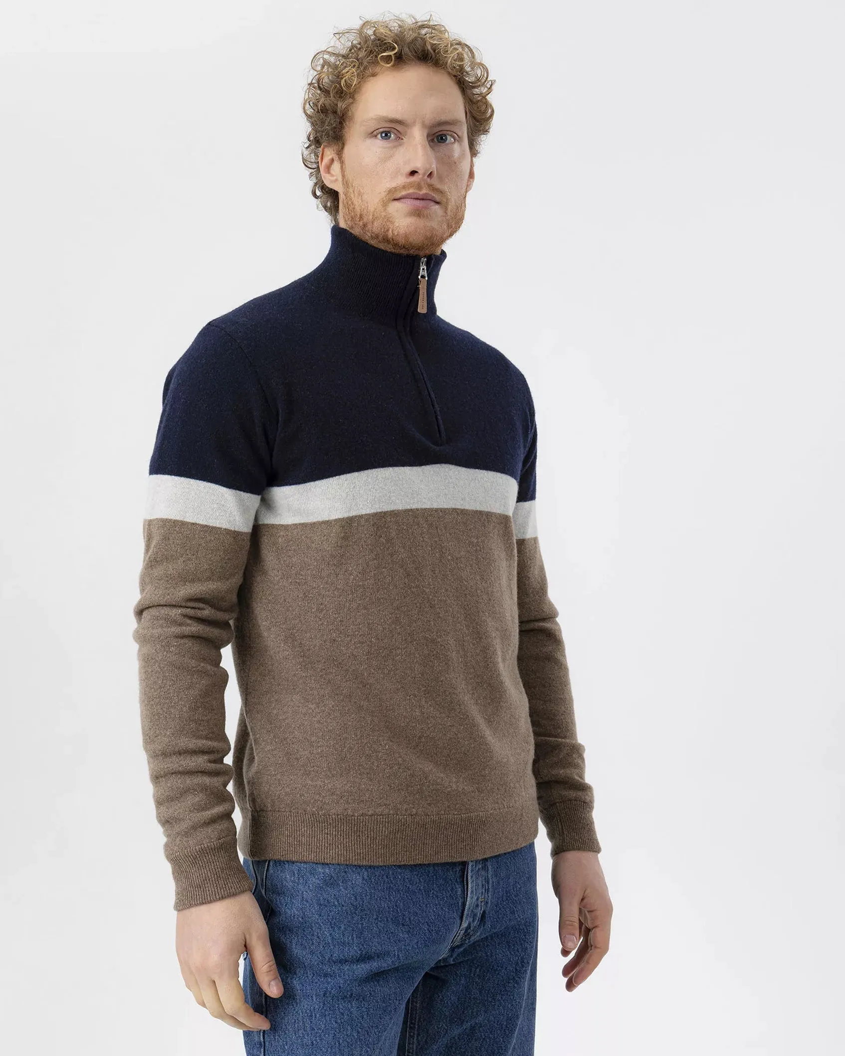 Holebrook Stellan Navy & Walnut Stripe Windproof