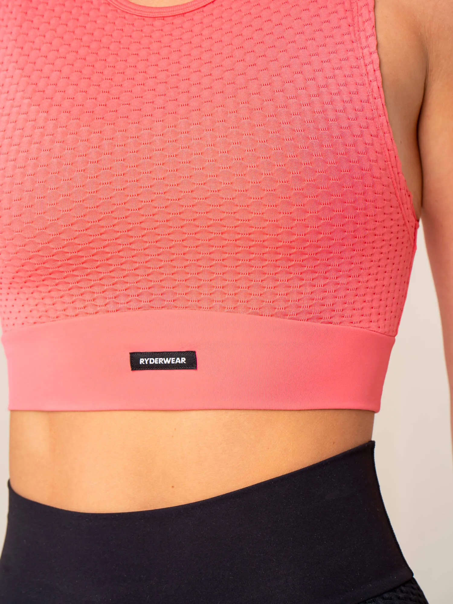 Honeycomb Seamless Tank - Coral Pink