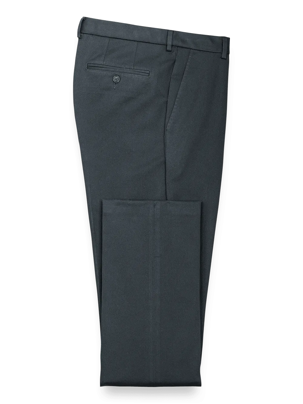 Impeccable Cotton Chino Flat Front Pants - Medium Grey