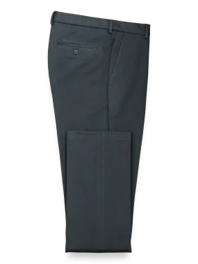 Impeccable Cotton Chino Flat Front Pants - Medium Grey