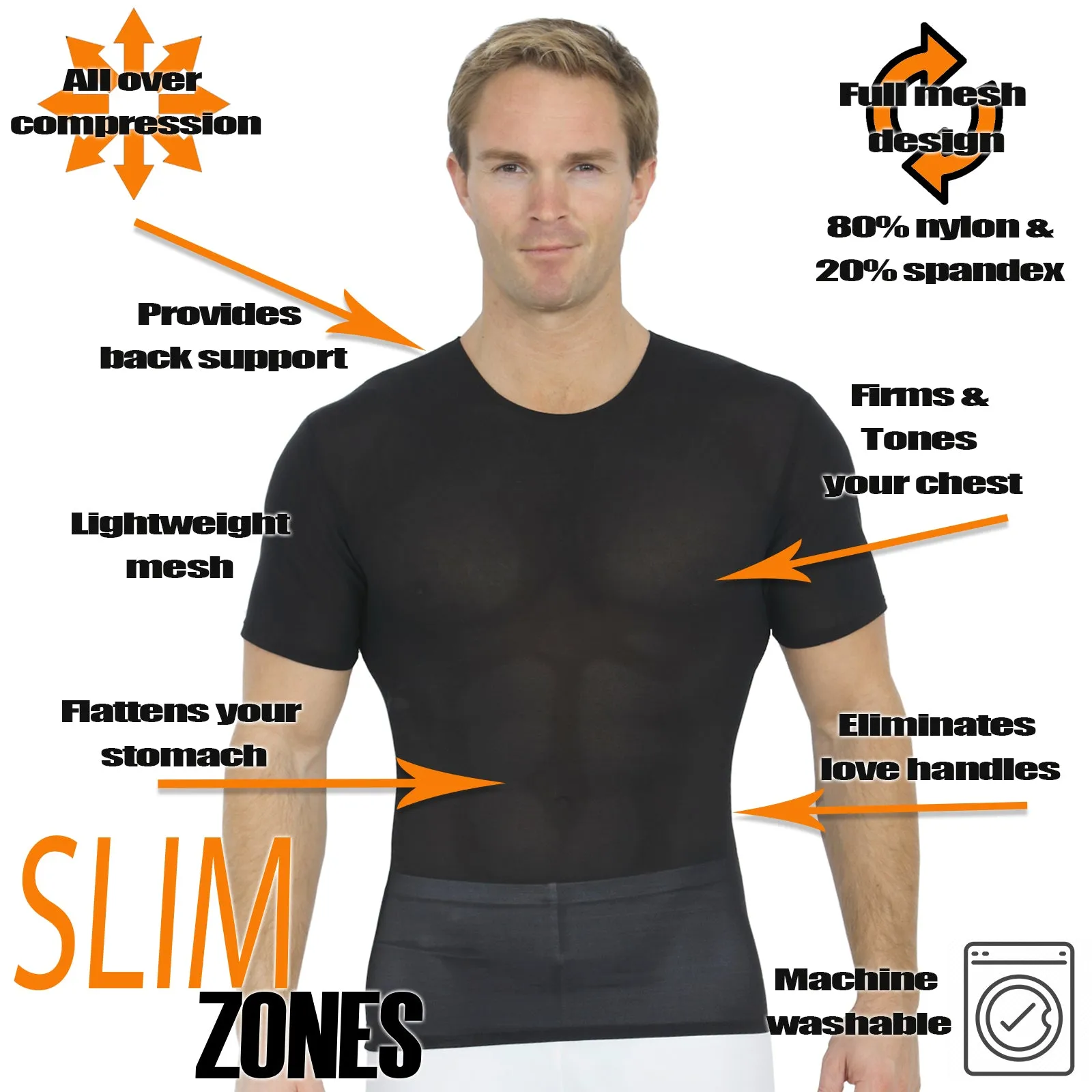 Insta Slim Power Mesh Compression Crew Neck 180TS0001