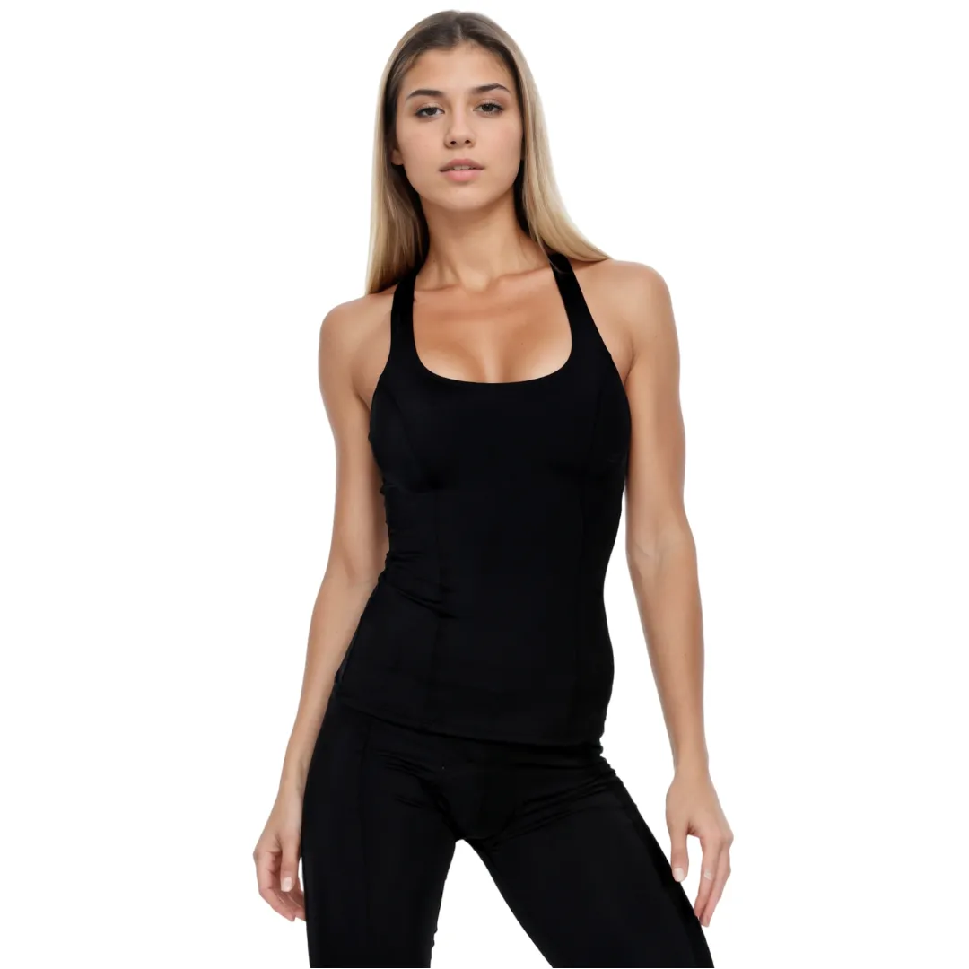 InstantFigure Activewear Compression Racer Back Tank Top AWT020