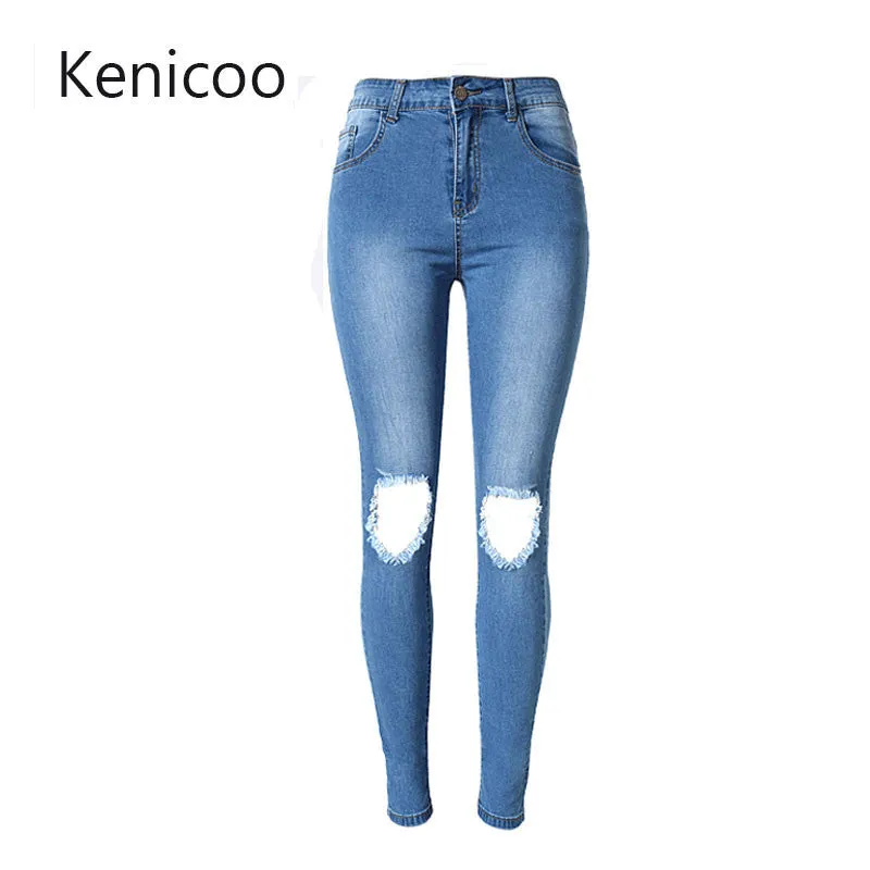 Jeans for women high waist Ripped jeans Skinny Hole Denim Pencil Pants Stretch  jeans women Plus Size Femme  Women's Trousers