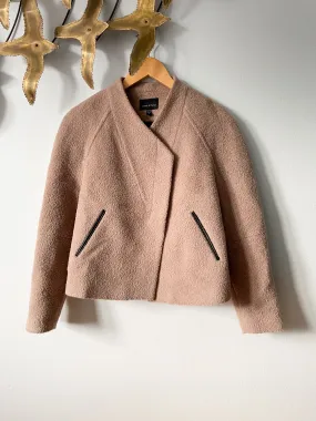 Judith & Charles Taupe Wool Alpaca Raglan Sleeve Cropped Jacket - S/M