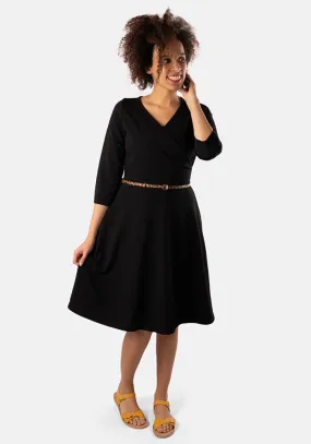 Kaira Black Wrap Dress