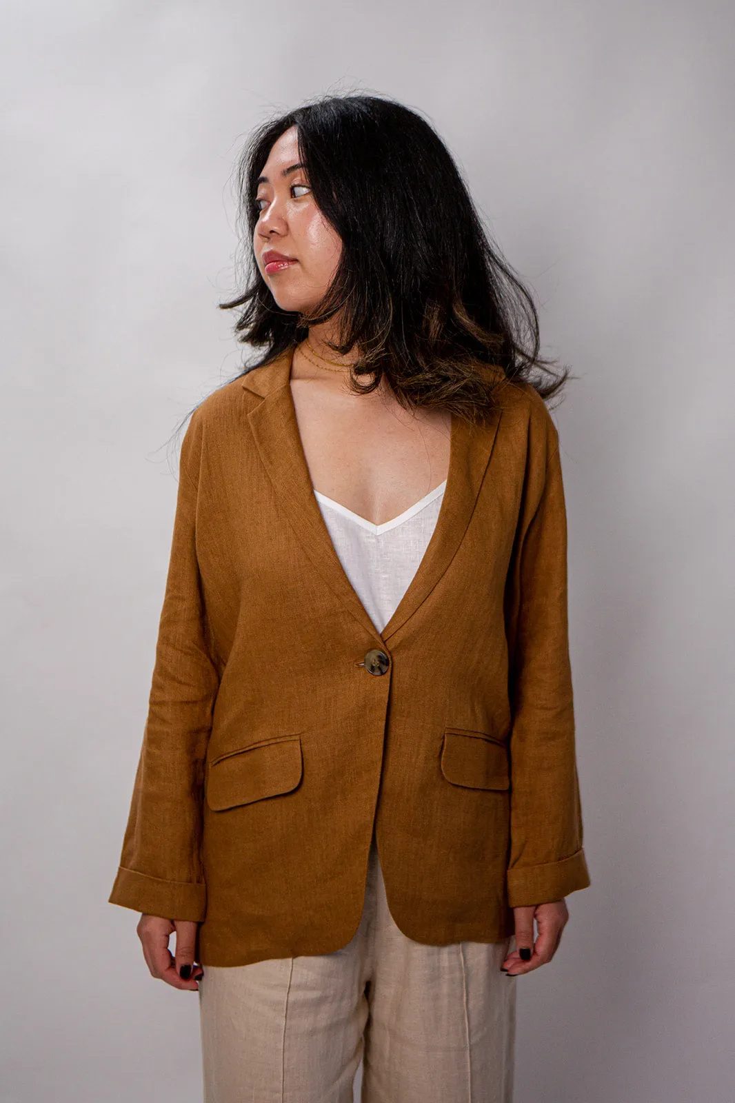 Karen 100% Linen Fitted Blazer