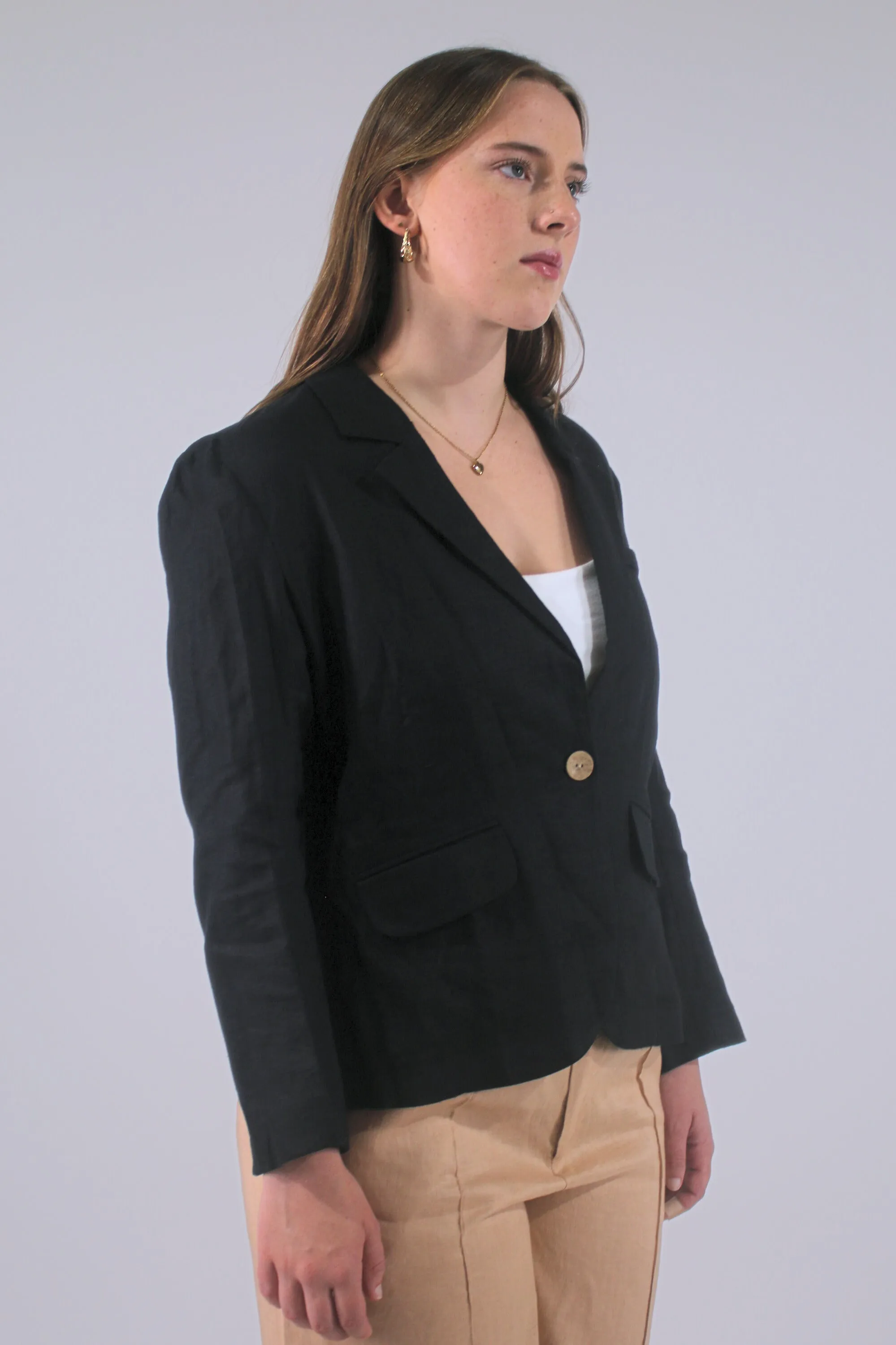 Karen 100% Linen Fitted Blazer