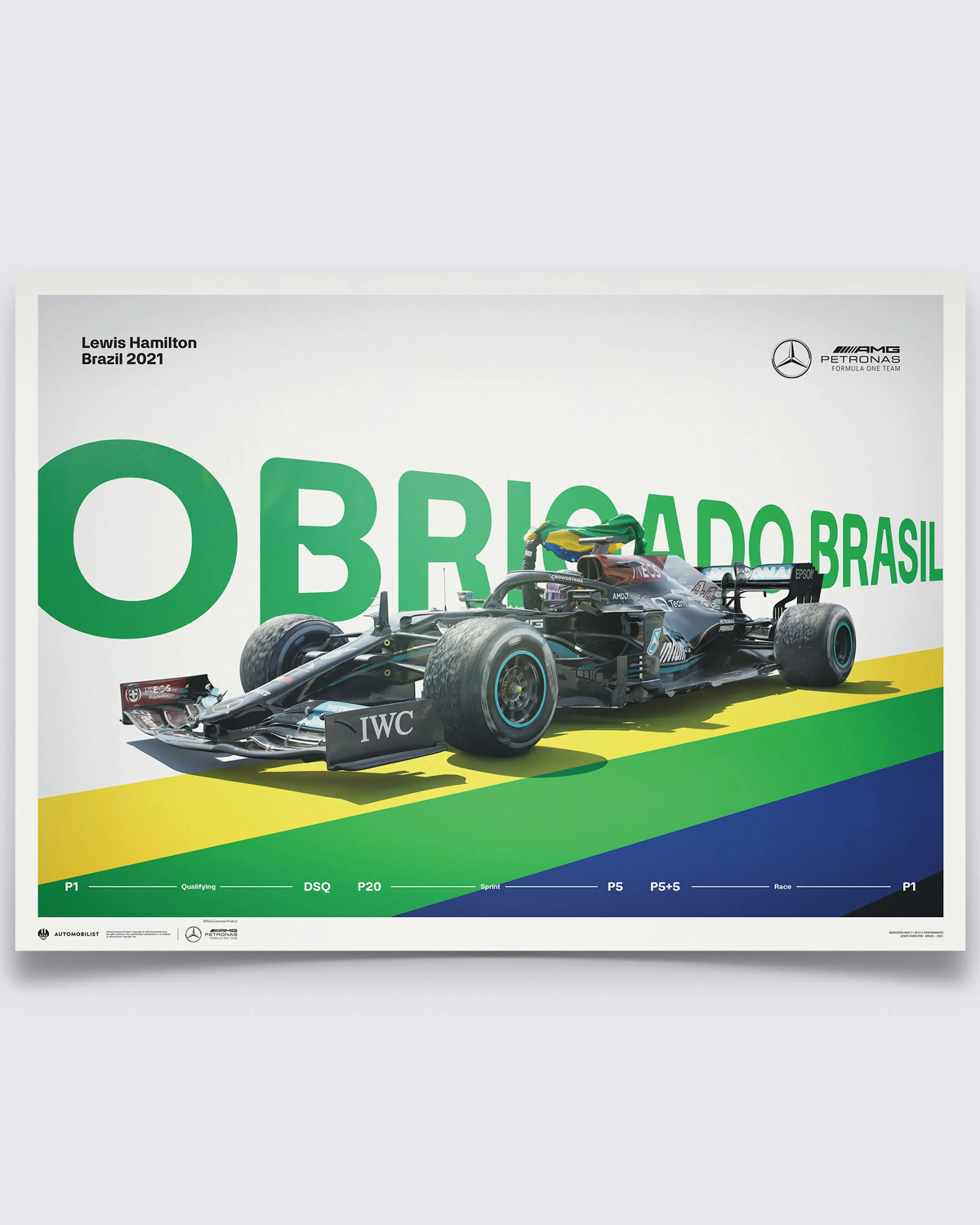 Lewis Hamilton - Obrigado Brasil Poster - 2021