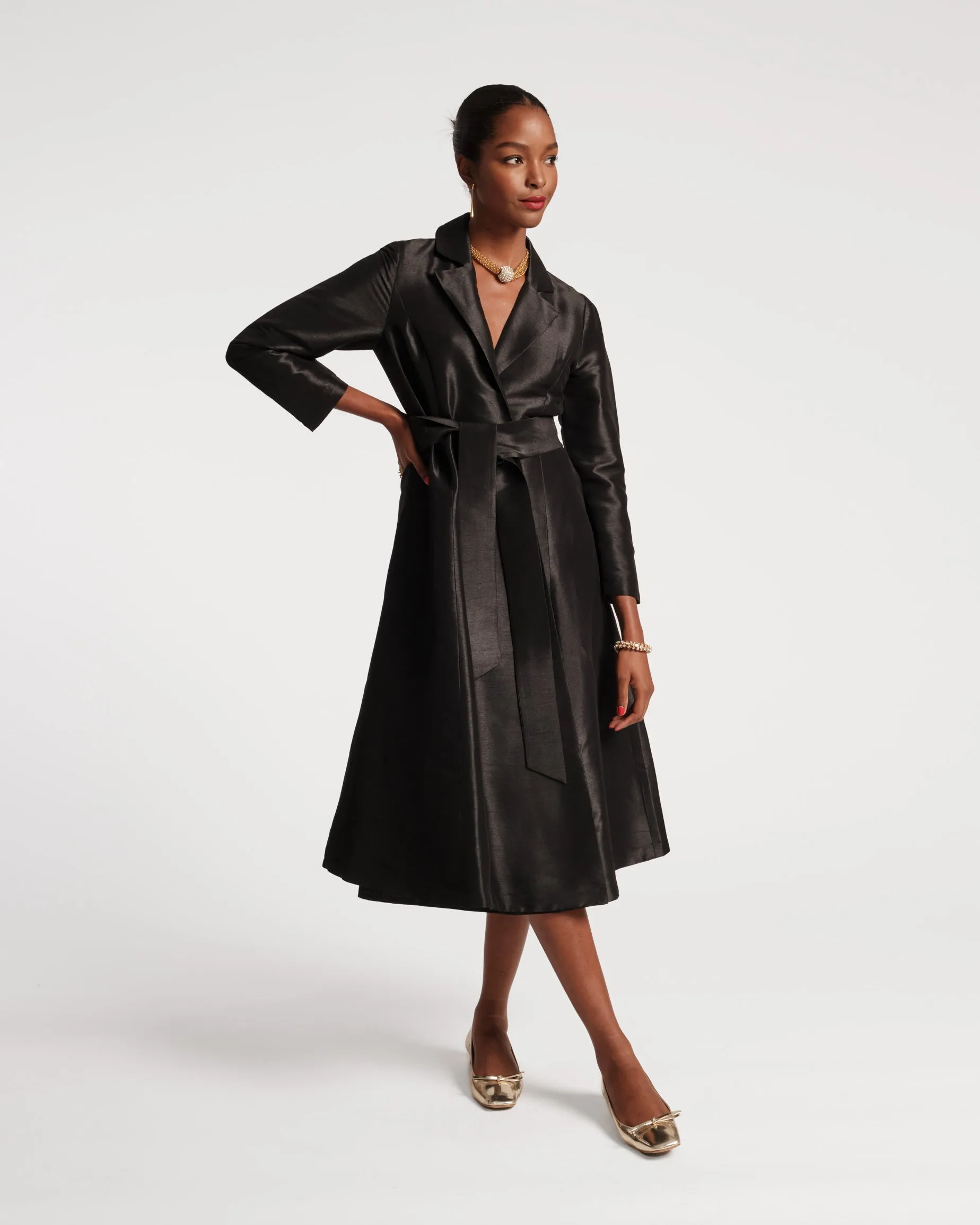 Lucille Dupioni Wrap Dress