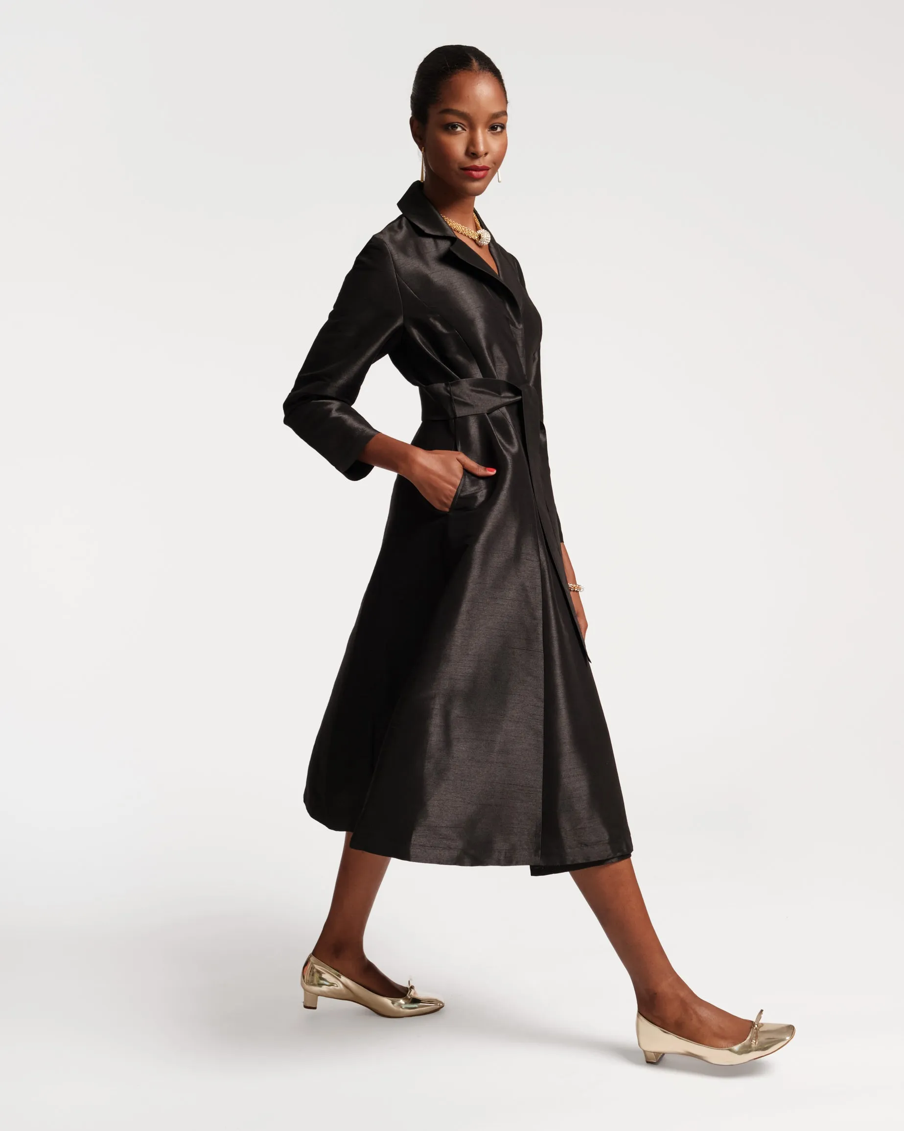 Lucille Dupioni Wrap Dress