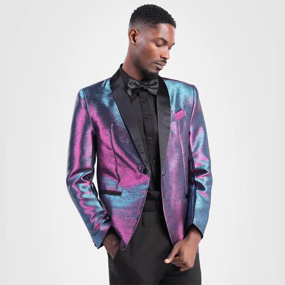 Magic Bluish Violet Tuxedo Jacket Luxury Prom Blazer