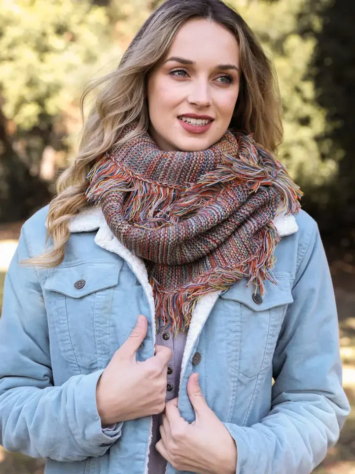 Marled Knit Infinity Loop Scarf