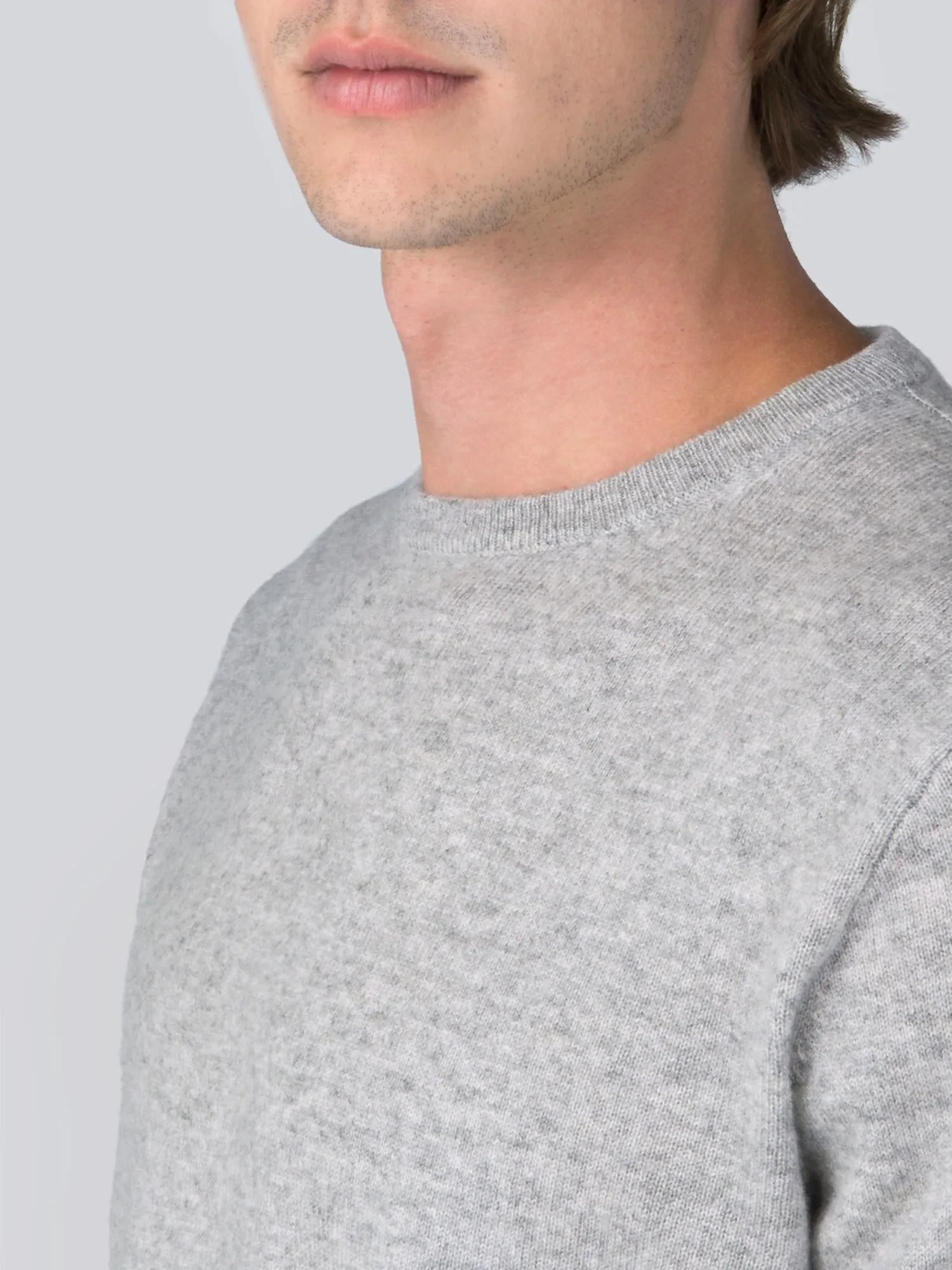 Men Crew Neck Sweater_CB_Light Grey/Navy