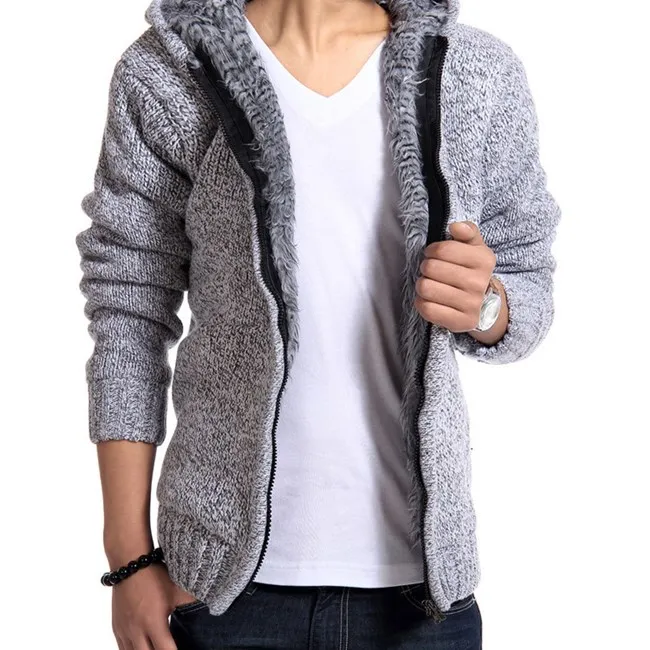 Men's Thick Fleece-Lined Winter Hoodie