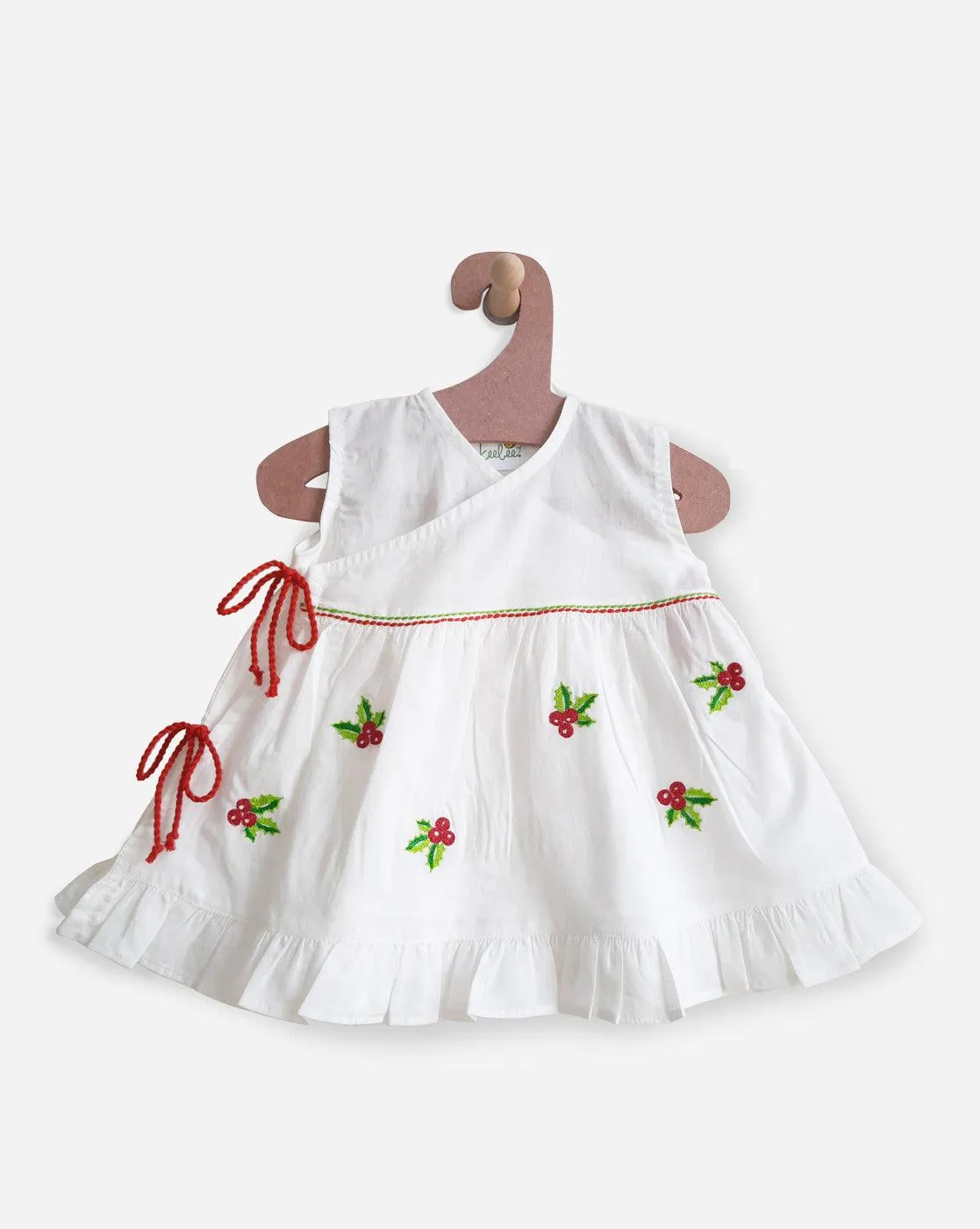 Merry Holly- Organic Cotton Embroidered Girls Jhabla / Dress