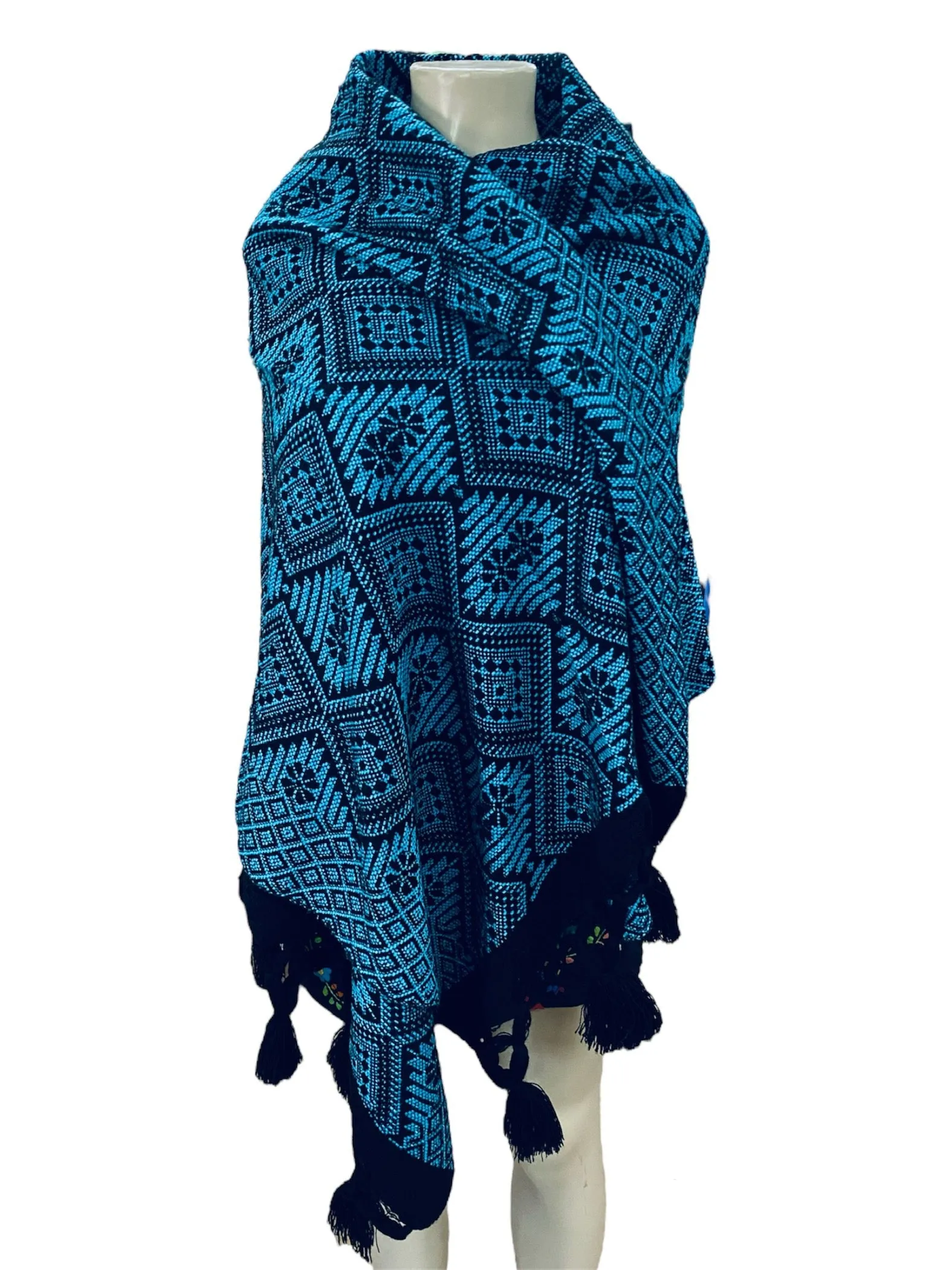 Mexican Maxi Scarf & Shawl Light Blue