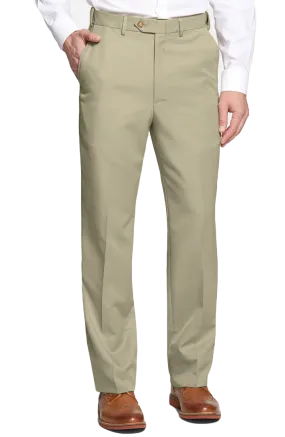 Microfiber Performance Trouser, Taupe<br>Flat Front<br>Regular Rise