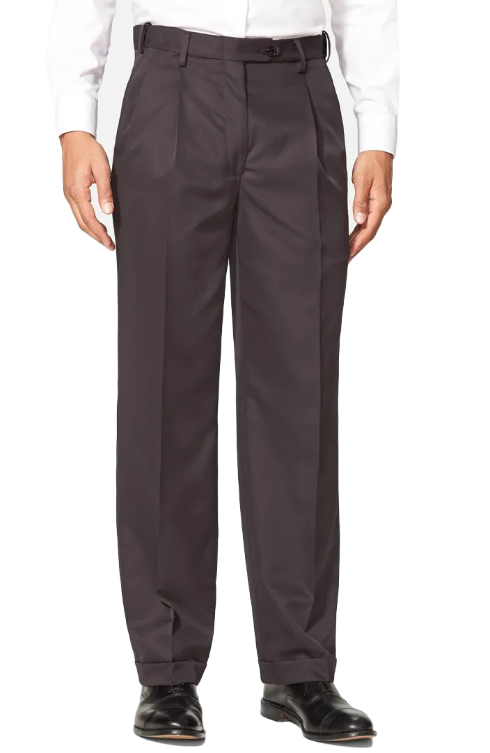 Microfiber Performance Trouser<br>Pleated<br>Regular Rise