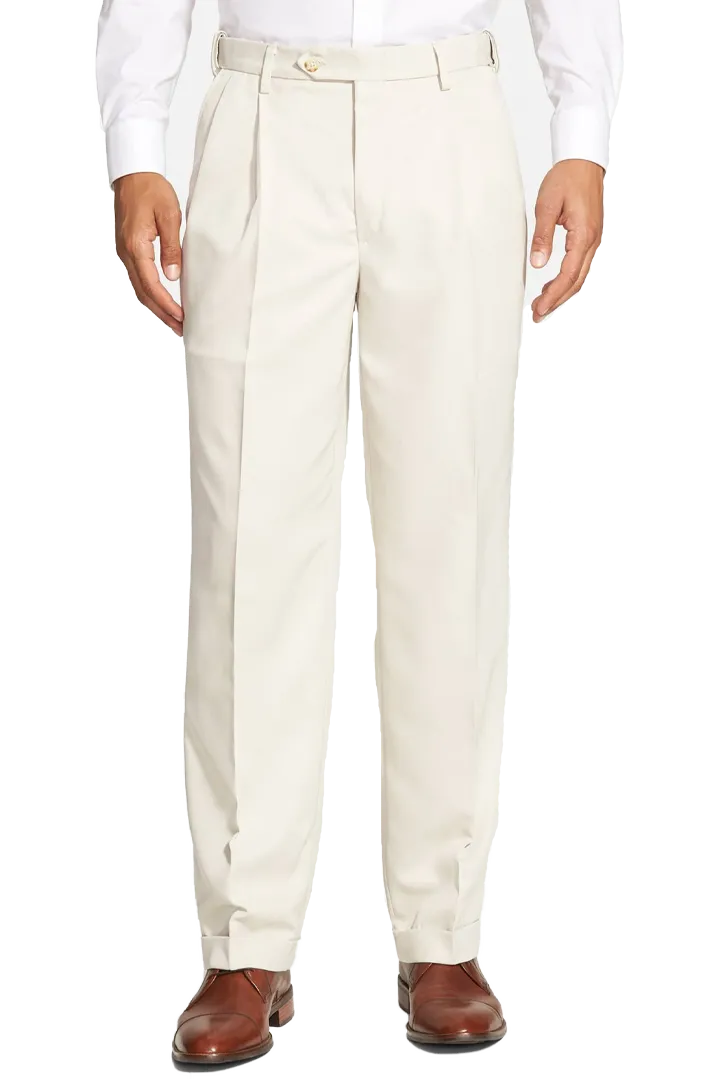 Microfiber Performance Trouser<br>Pleated<br>Regular Rise