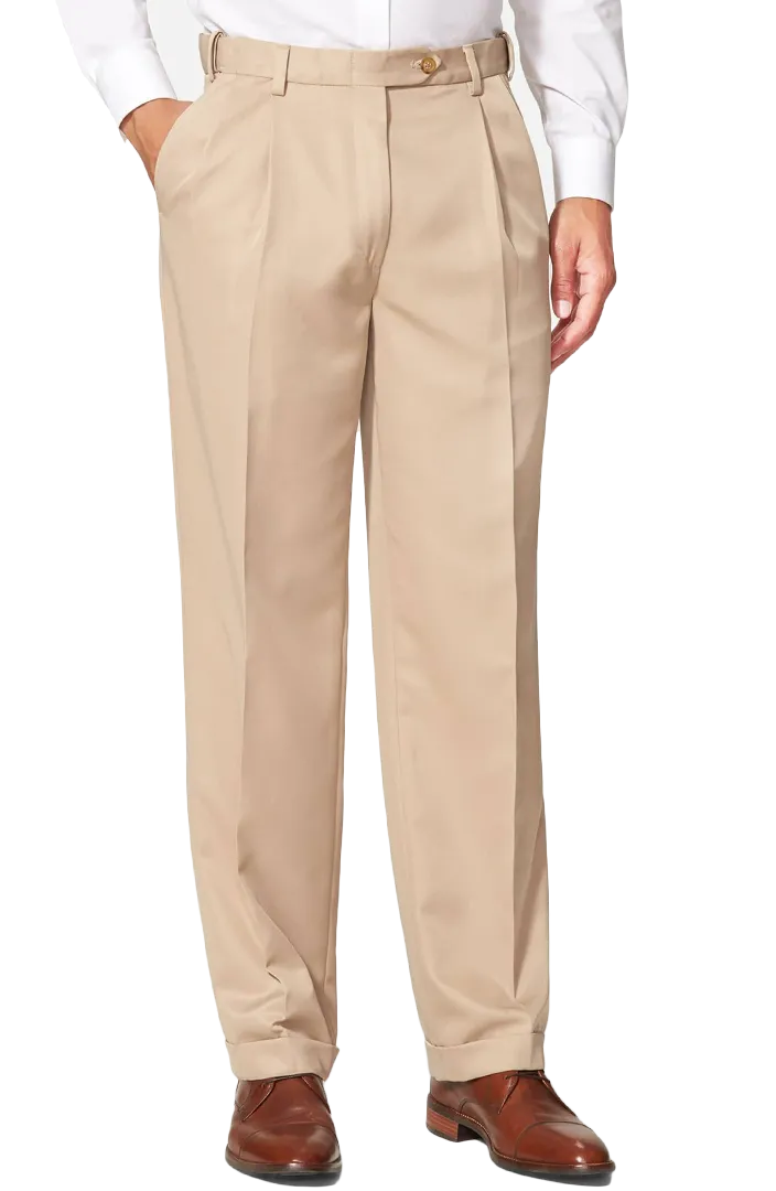 Microfiber Performance Trouser<br>Pleated<br>Regular Rise