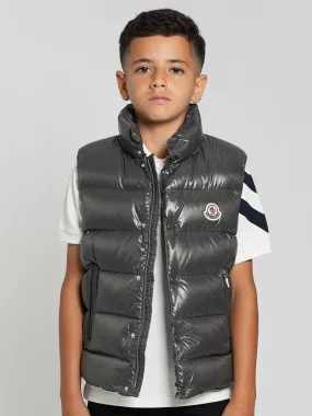 Moncler Enfant Boys Down Padded Tib Gilet in Grey