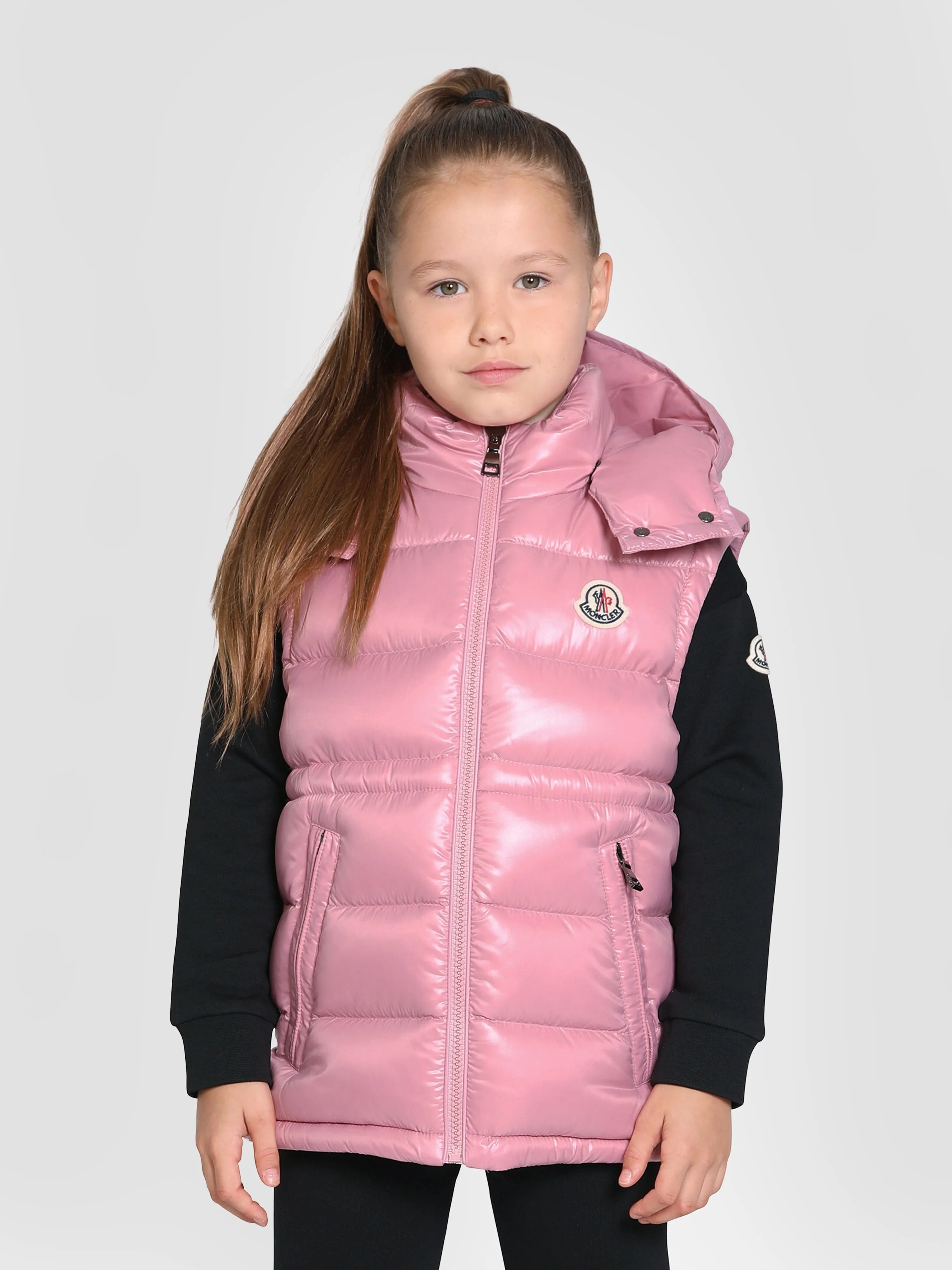 Moncler Enfant Girls Down Padded Ania Gilet in Pink