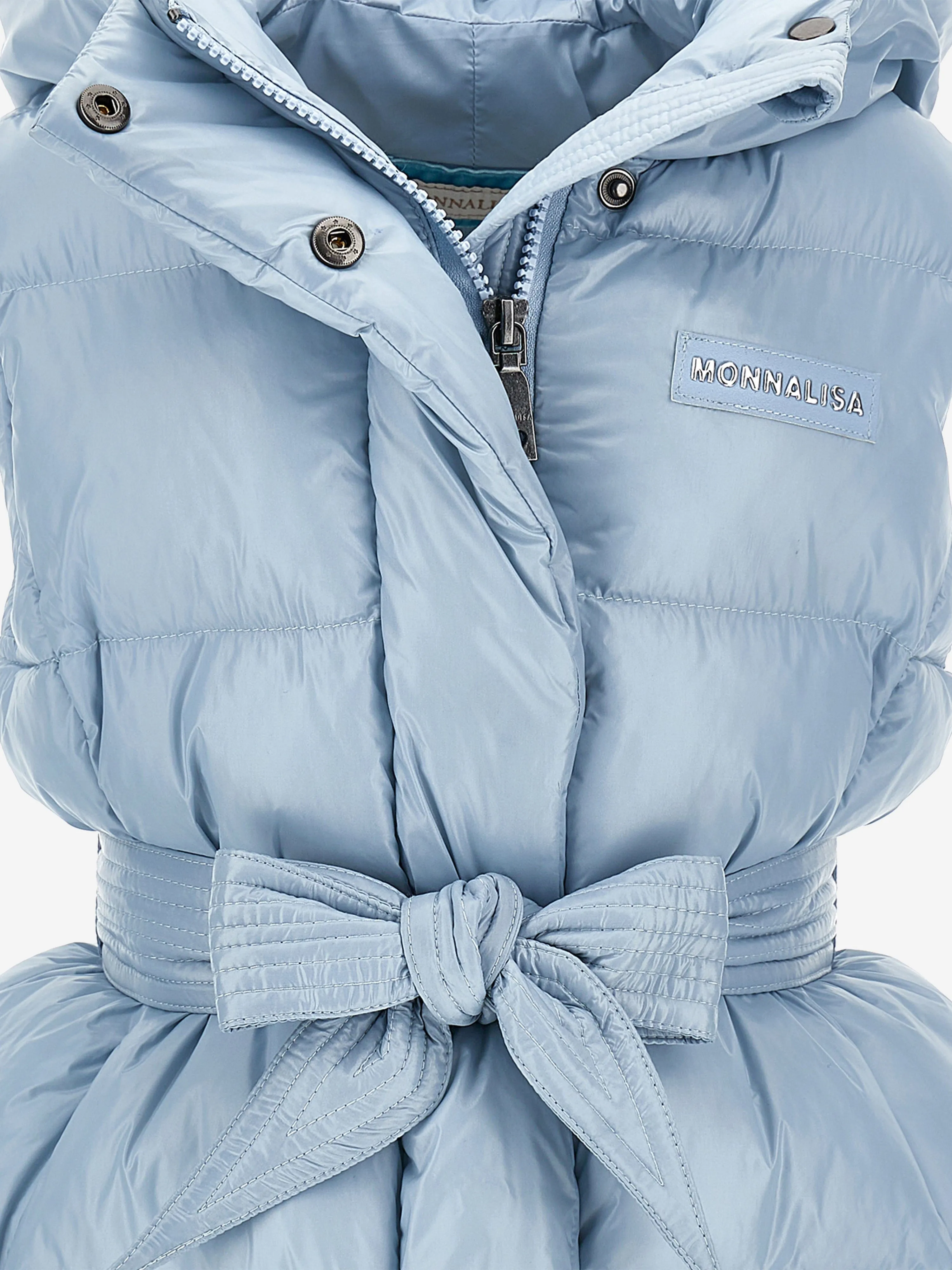 Monnalisa Girls Padded Gilet With Belt in Blue