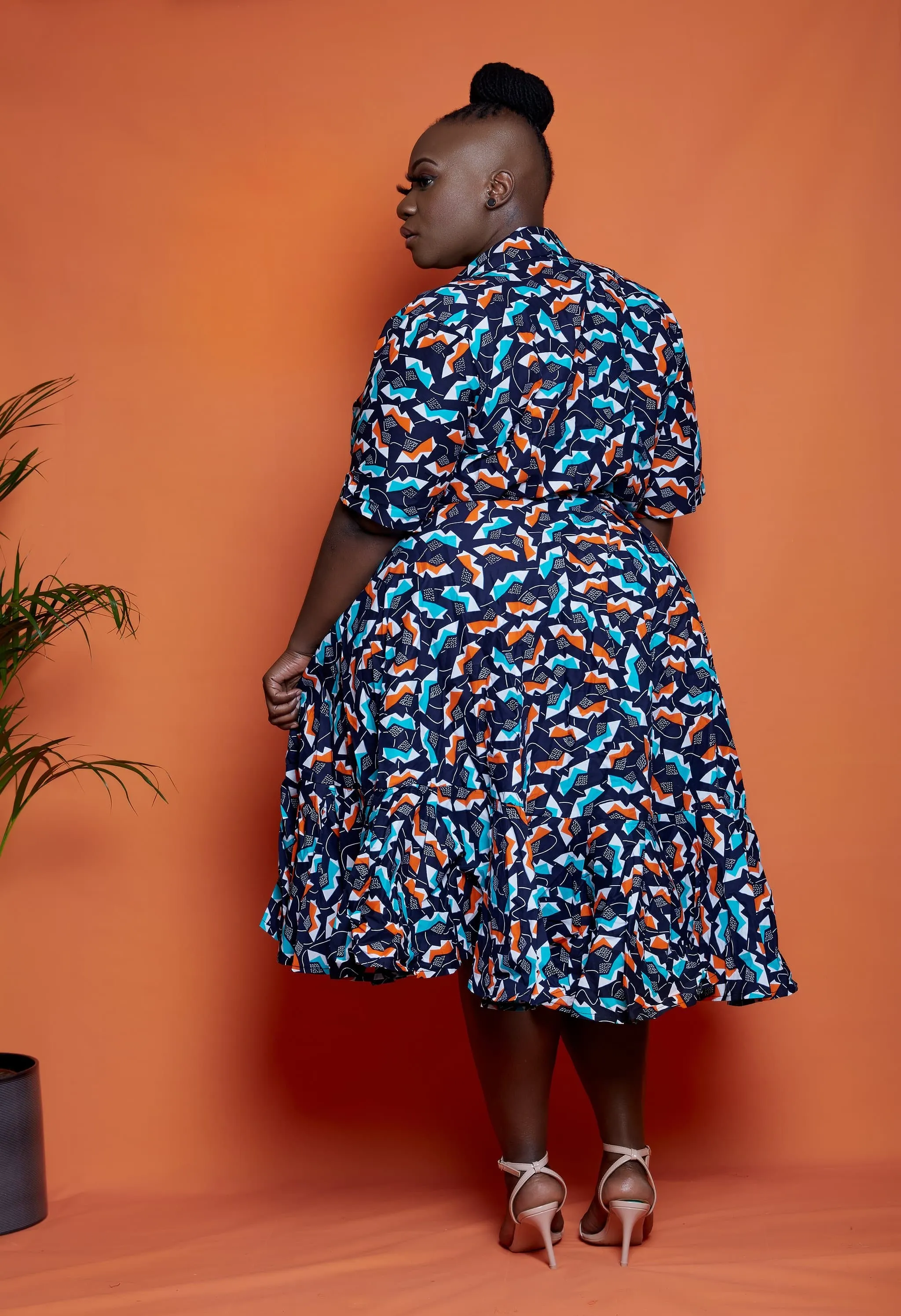 New in: African Print Wrap Midi Dress - Olla