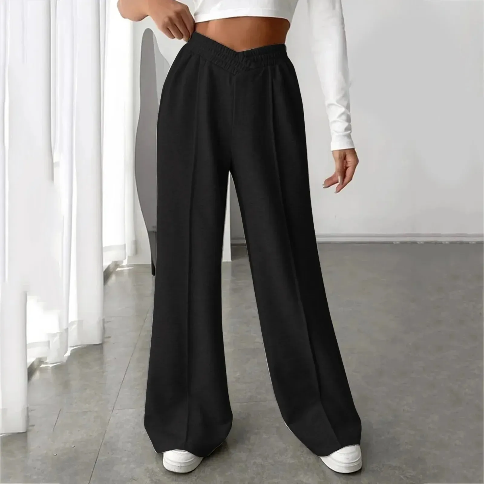 New Irregular High Wide Oversized Baggy Trousers Gray Pants