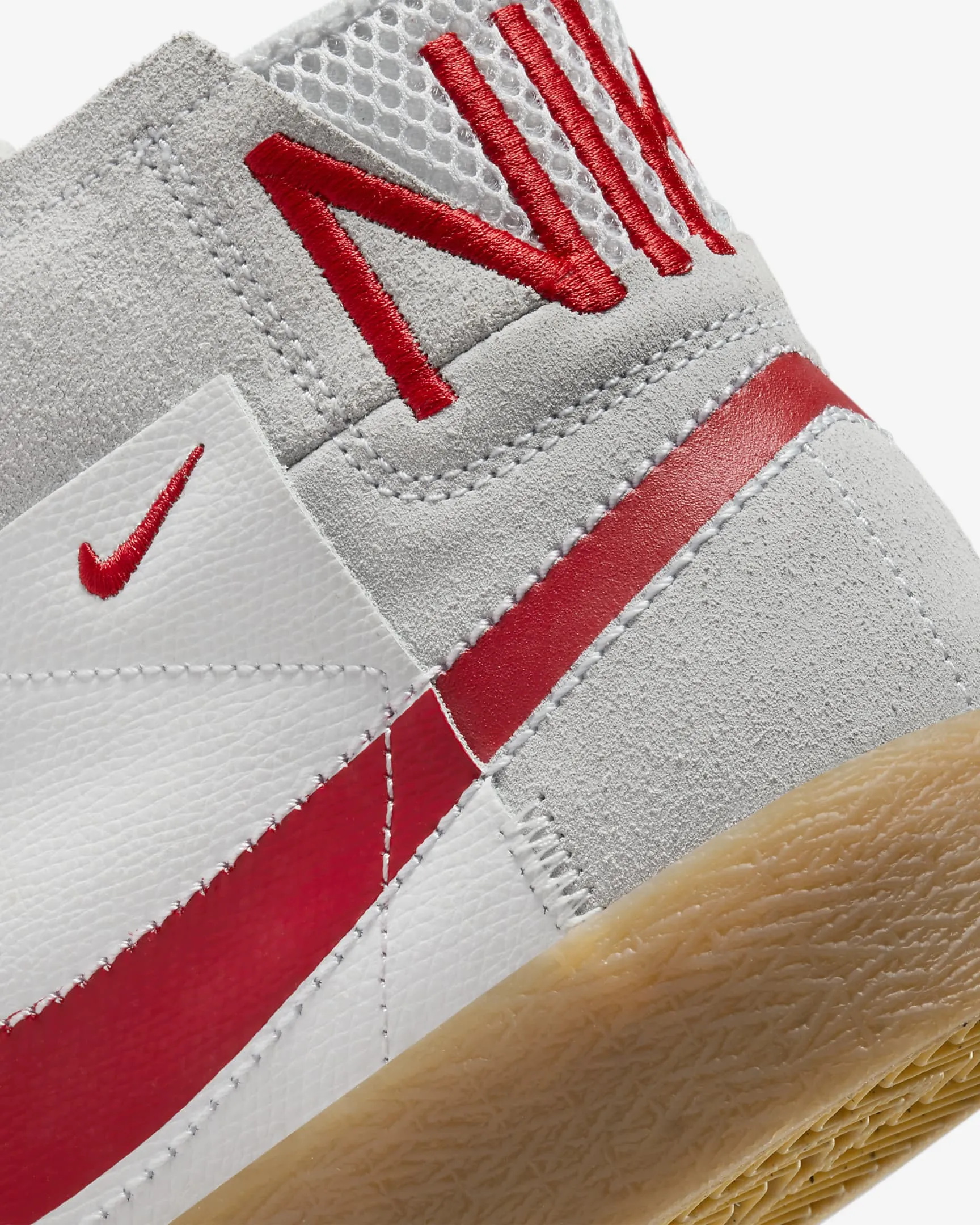 Nike SHOE BLAZER MID PRM - SUMMIT WHITE/UNIVERSITY RED