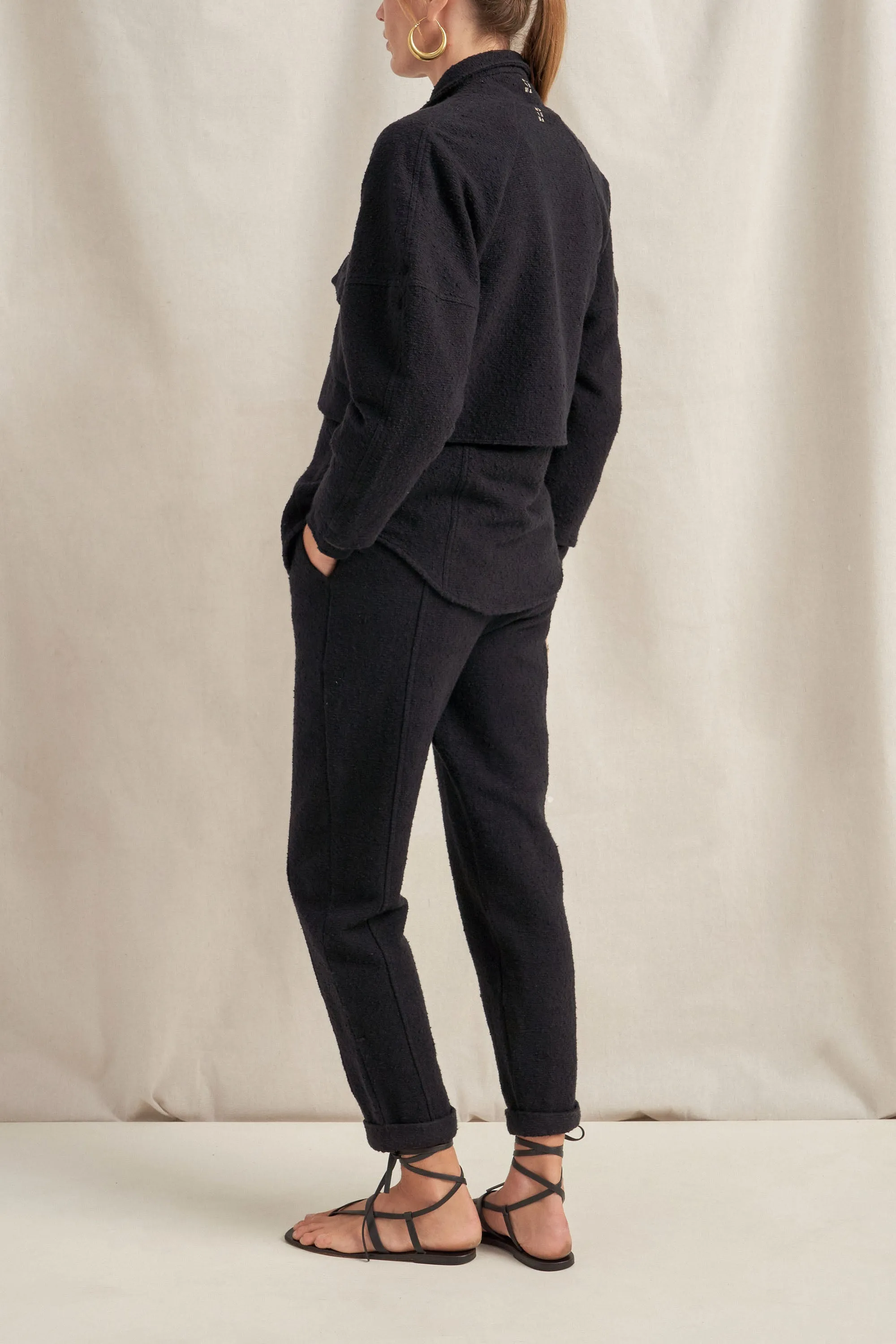 Nomos Cropped Black Boucle Jacket