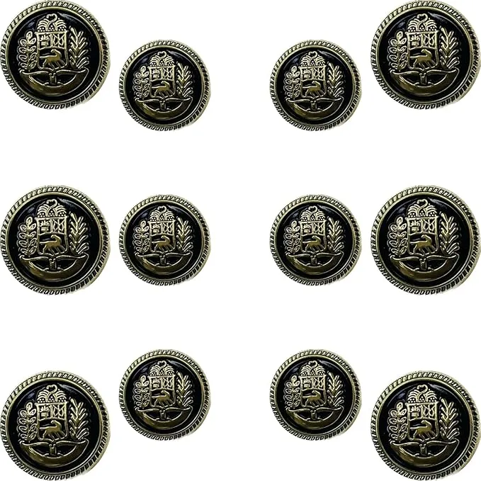 Oceanic Elegance Metal Buttons(Pack of 8 Buttons)