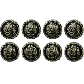 Oceanic Elegance Metal Buttons(Pack of 8 Buttons)