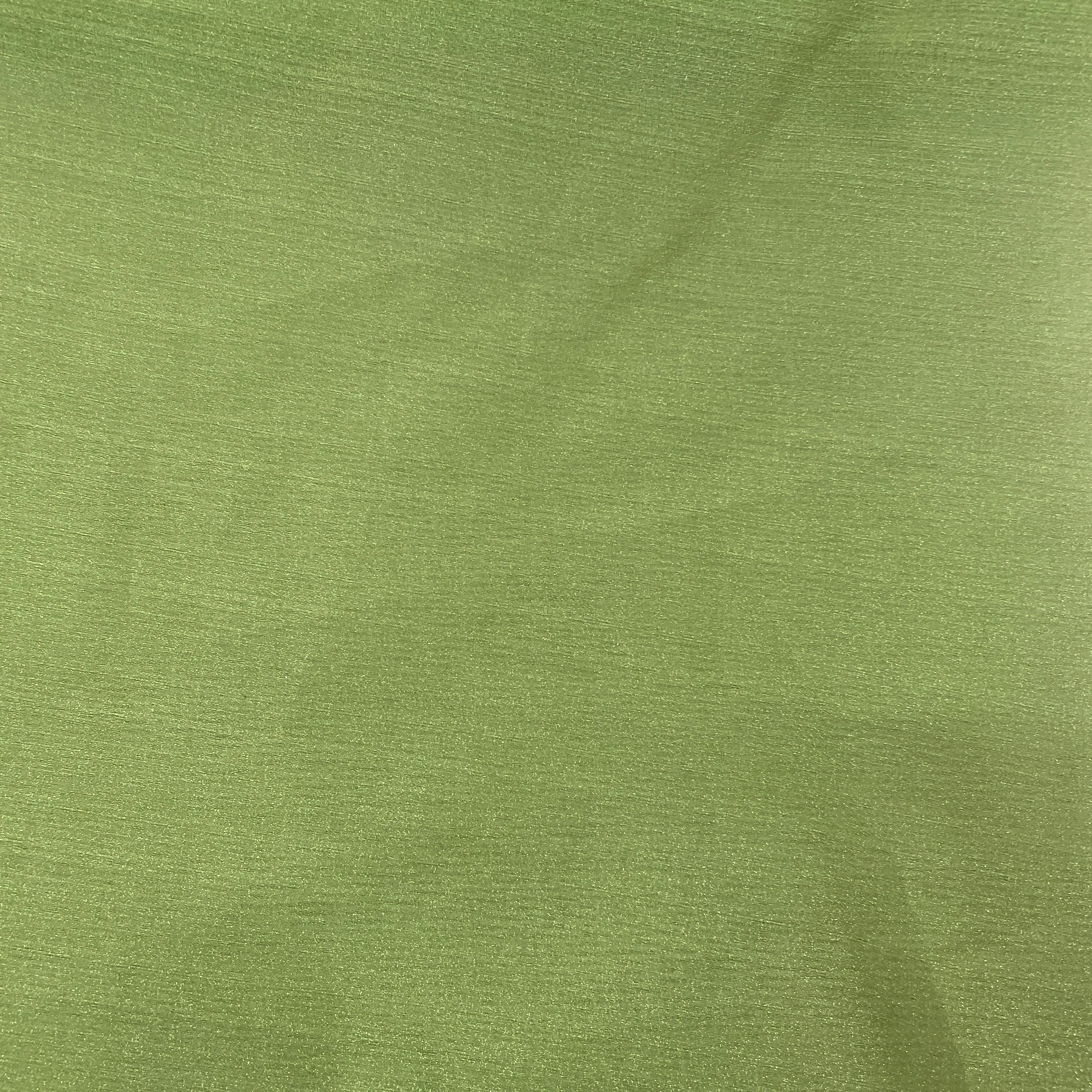 Olive Green Shiny Solid Tissue Fabric