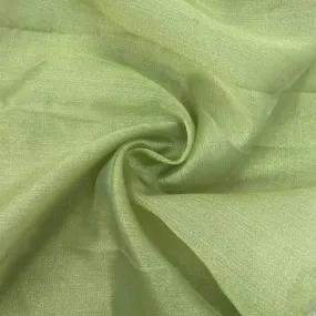 Olive Green Shiny Solid Tissue Fabric