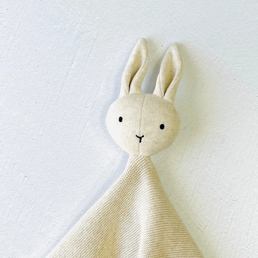 Organic Baby Lovey Security Blanket Cuddle Cloth  - Bunny (5 Colors)