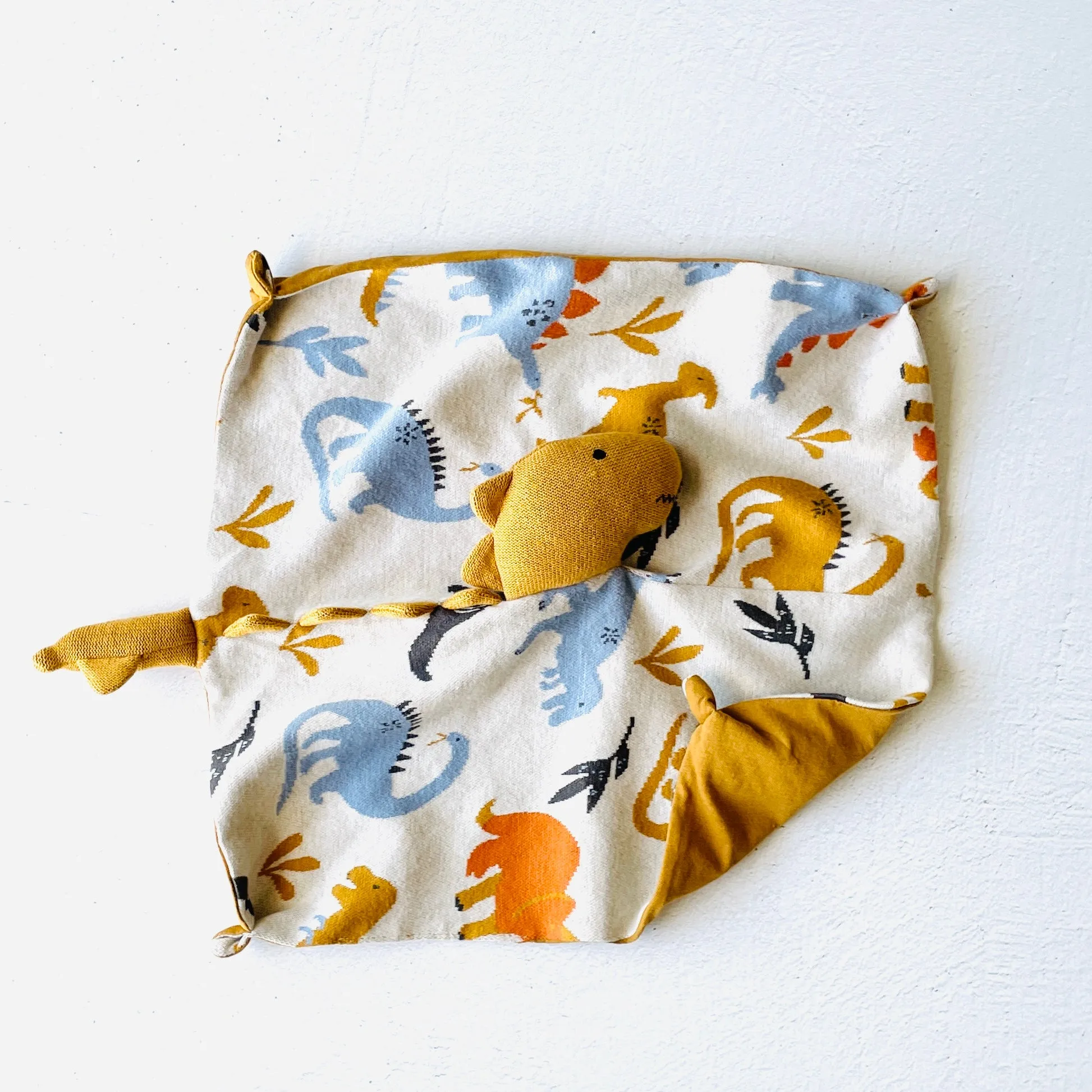 Organic Baby Lovey Security Blanket Cuddle Cloth  - Dino (2 Colors)