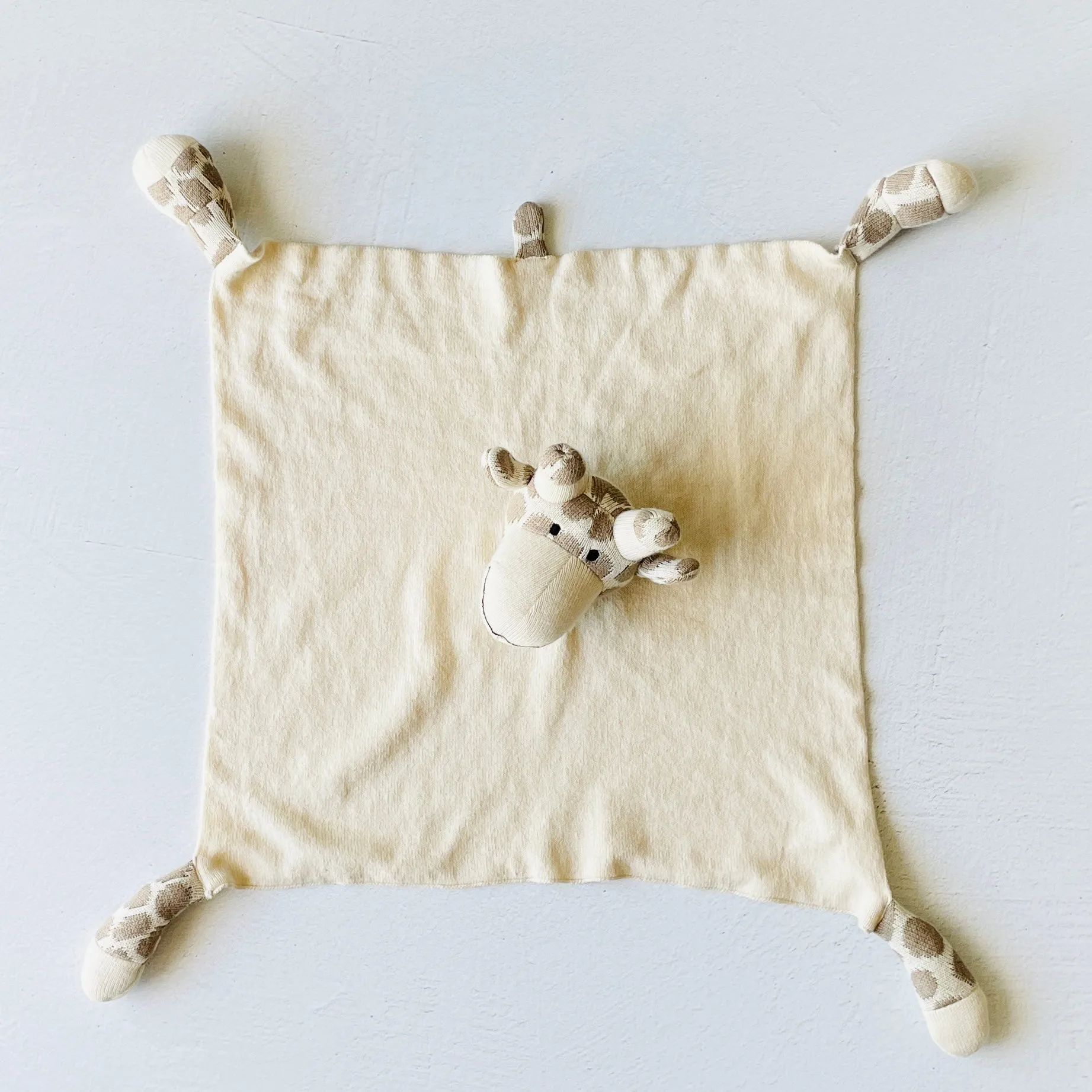 Organic Baby Lovey Security Blanket Cuddle Cloth  - Giraffe