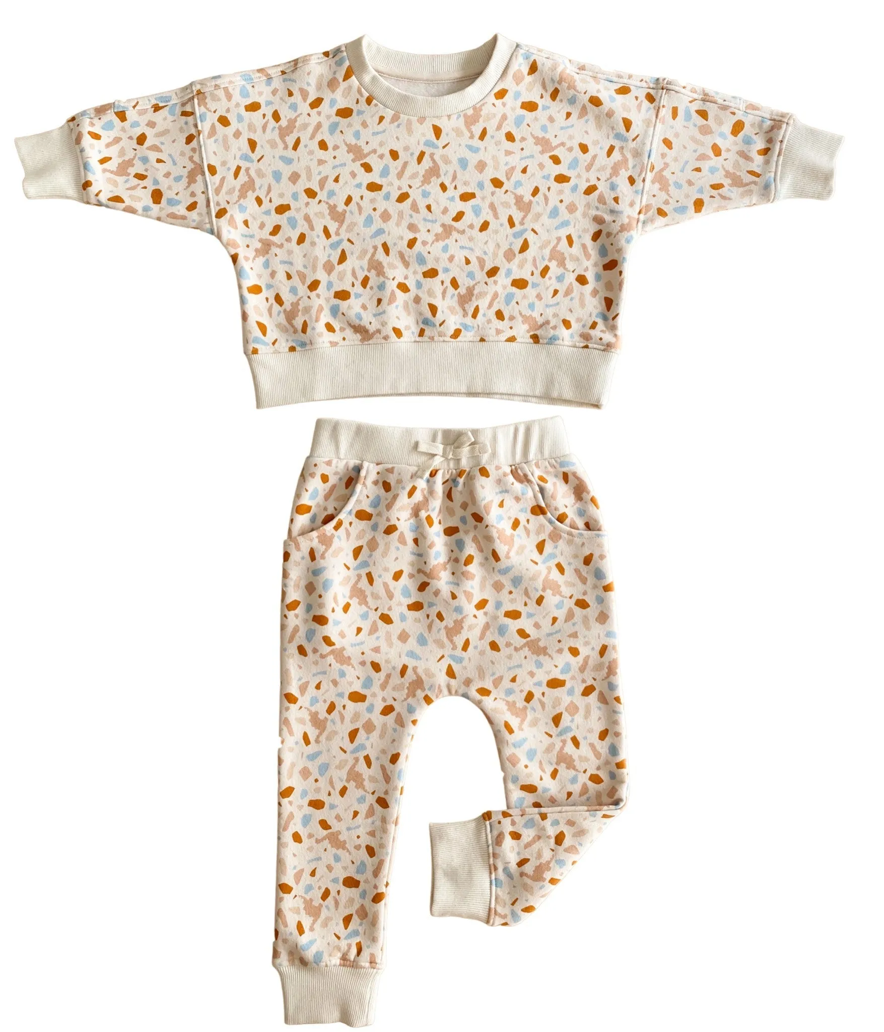 Organic Cotton Tracksuit Set- Dino Terrazzo