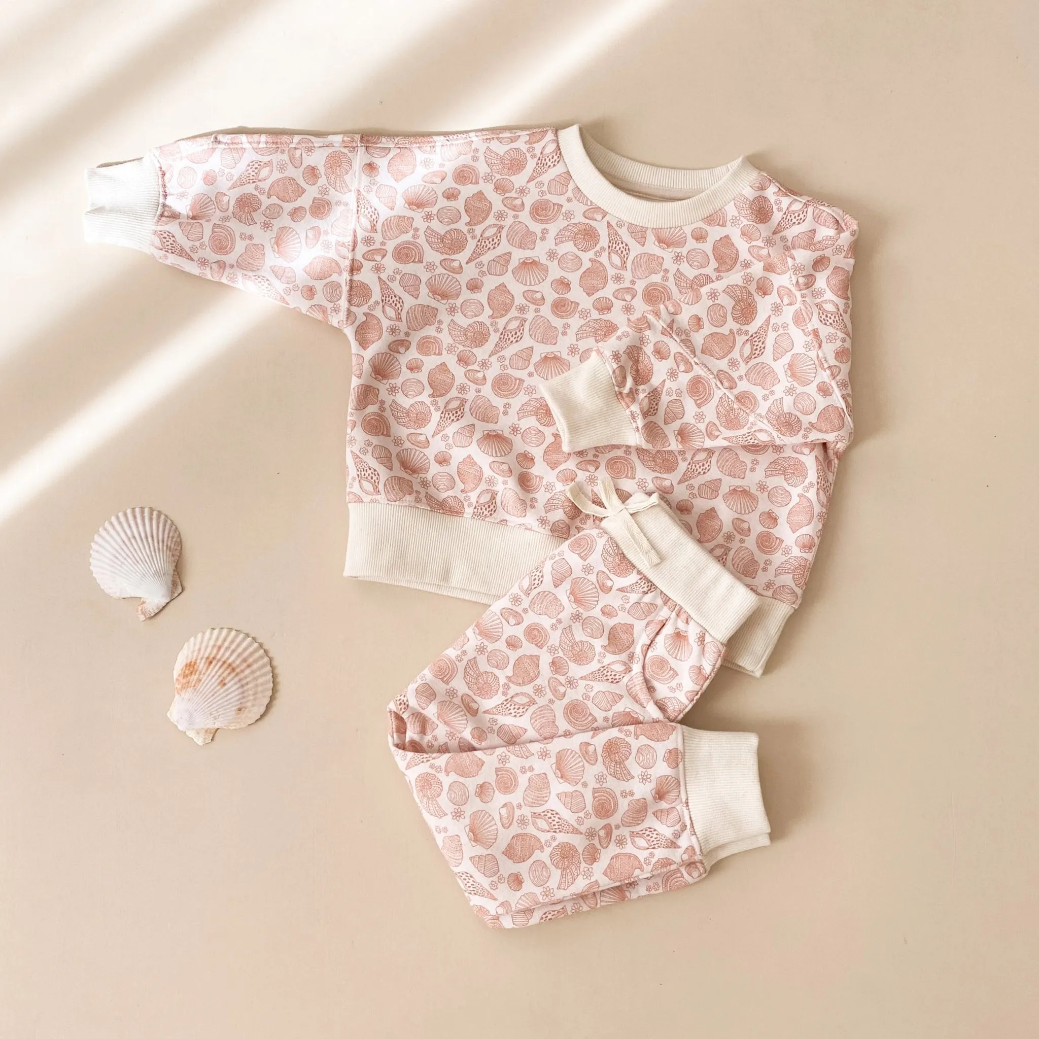 Organic Cotton Tracksuit Set- Pink Dust Seashell