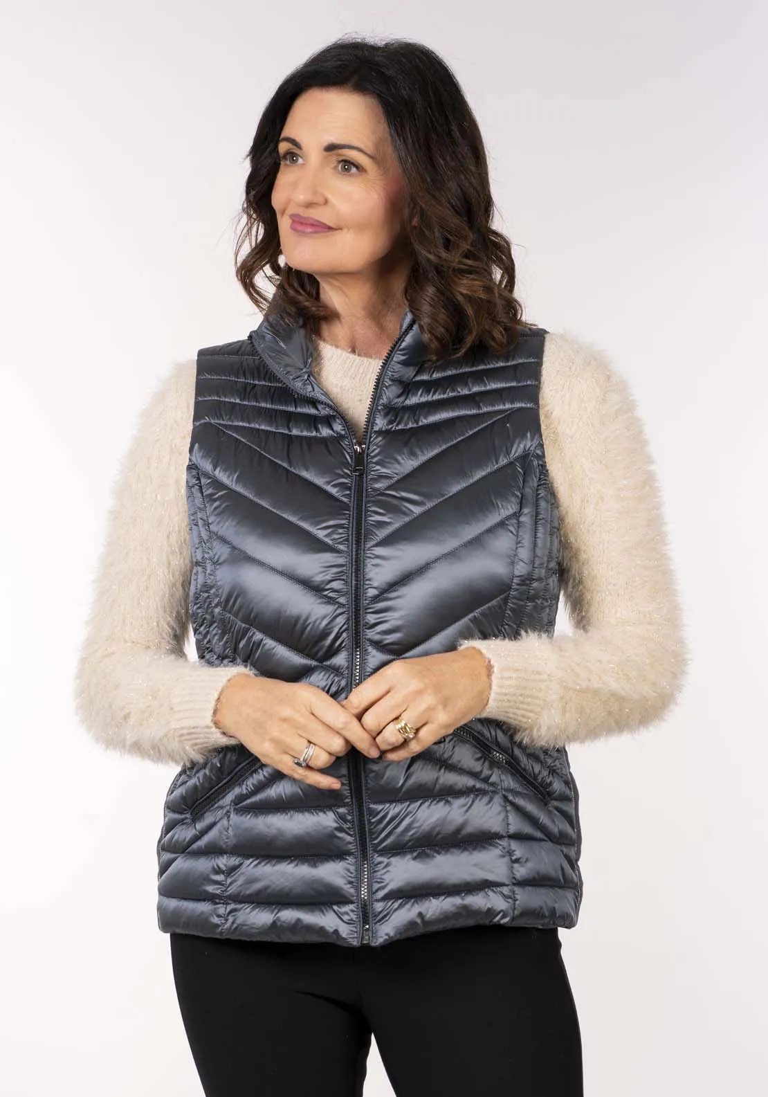 Padded Gilet - Shiny Petrol