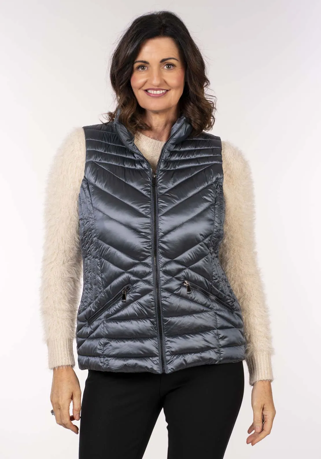 Padded Gilet - Shiny Petrol