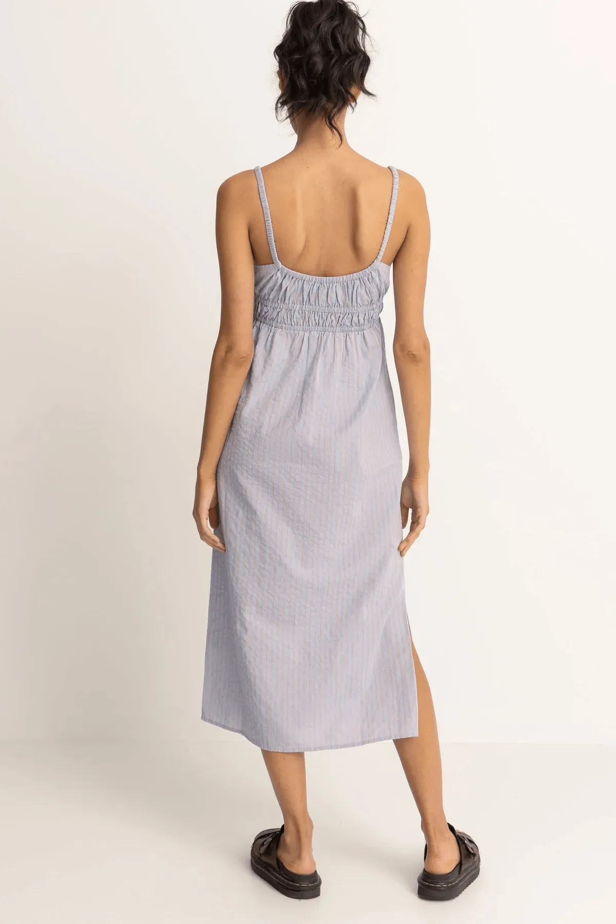 Paradiso Babydoll Midi Dress - Soft Blue