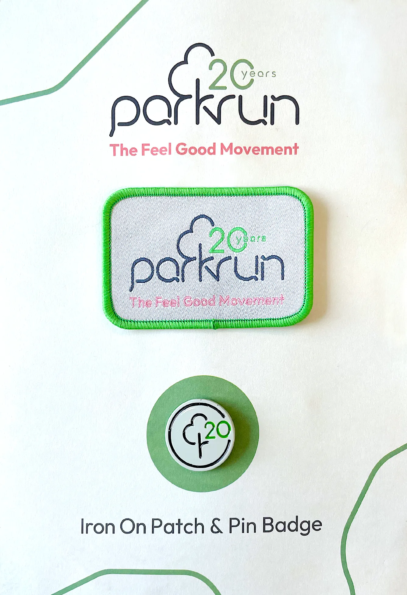 parkrun 20th Anniversary Pin and Patch Set