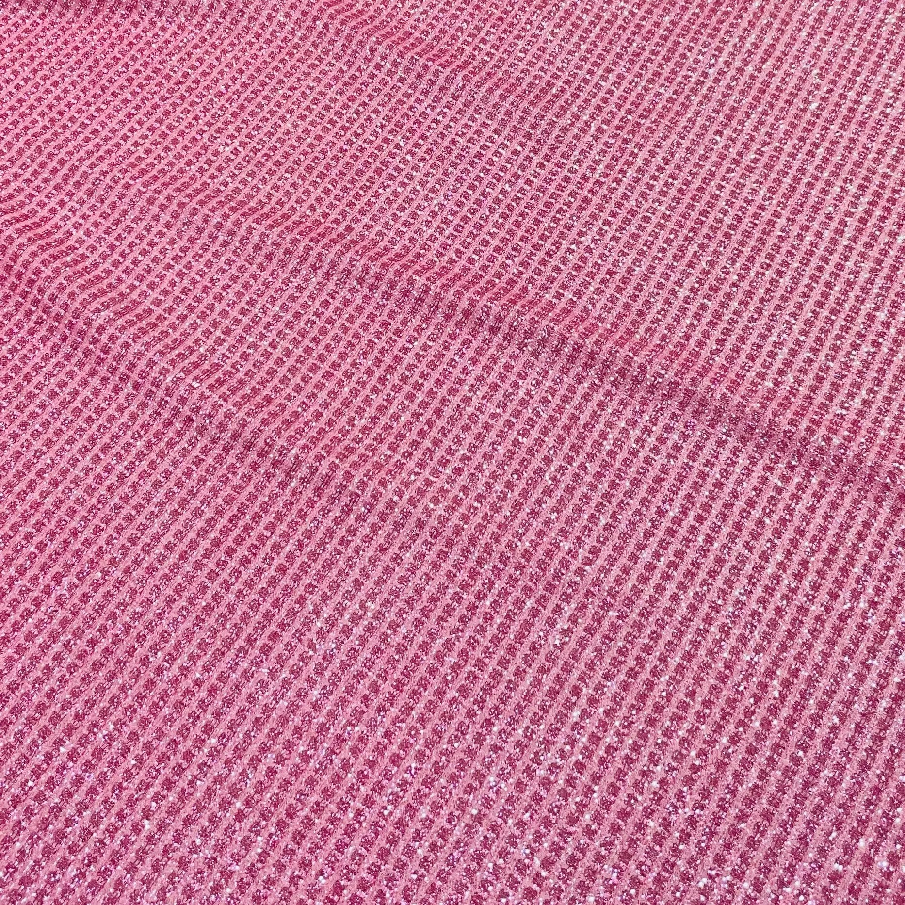 Pink Stripe Shimmer Knitted Lycra Fabric