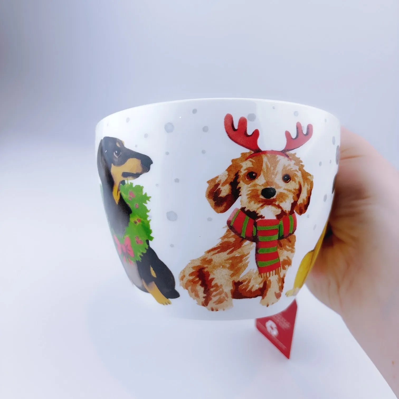 Portobello By Design Puppy In Christmas Deco Bone China XL Coffee Mug Tea Cup 20 oz