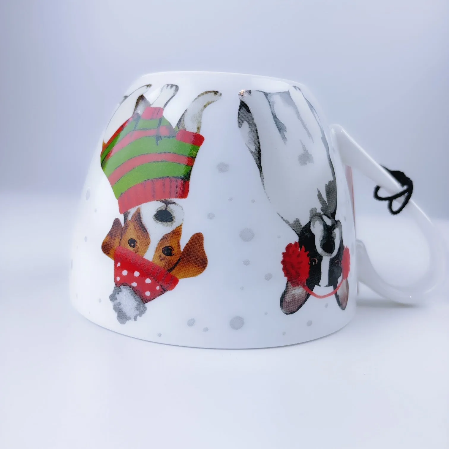 Portobello By Design Puppy In Christmas Deco Bone China XL Coffee Mug Tea Cup 20 oz