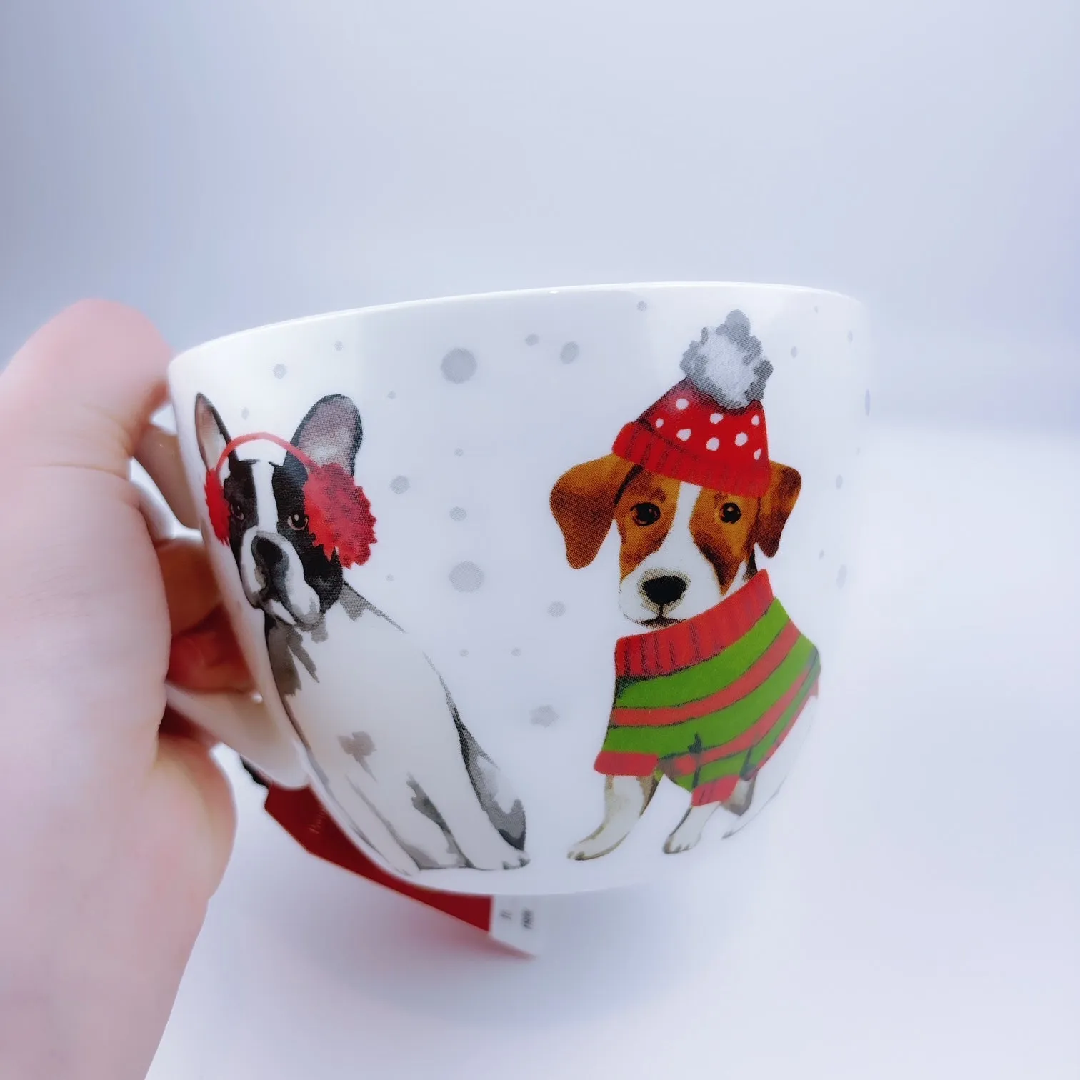 Portobello By Design Puppy In Christmas Deco Bone China XL Coffee Mug Tea Cup 20 oz