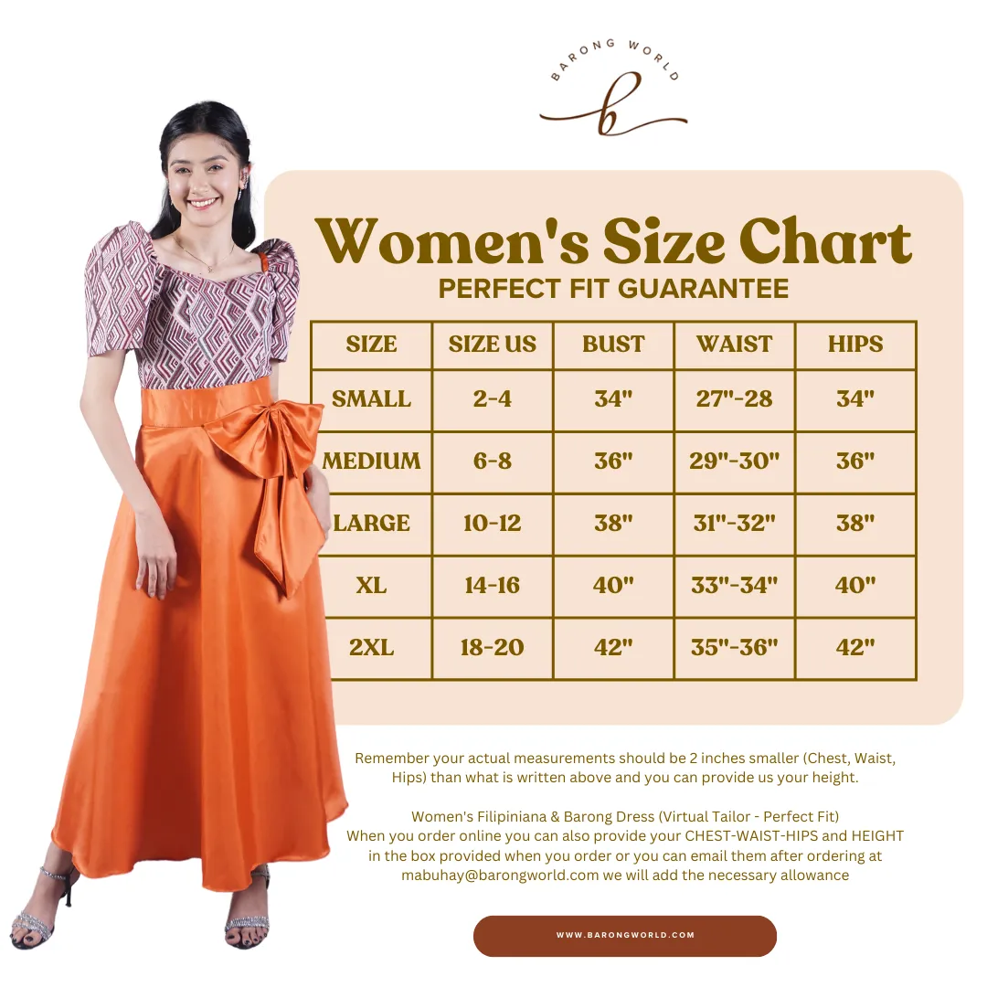 Purple Skirt Duchess and Lace Filipiniana Dress - CHRISTELLE - DL03