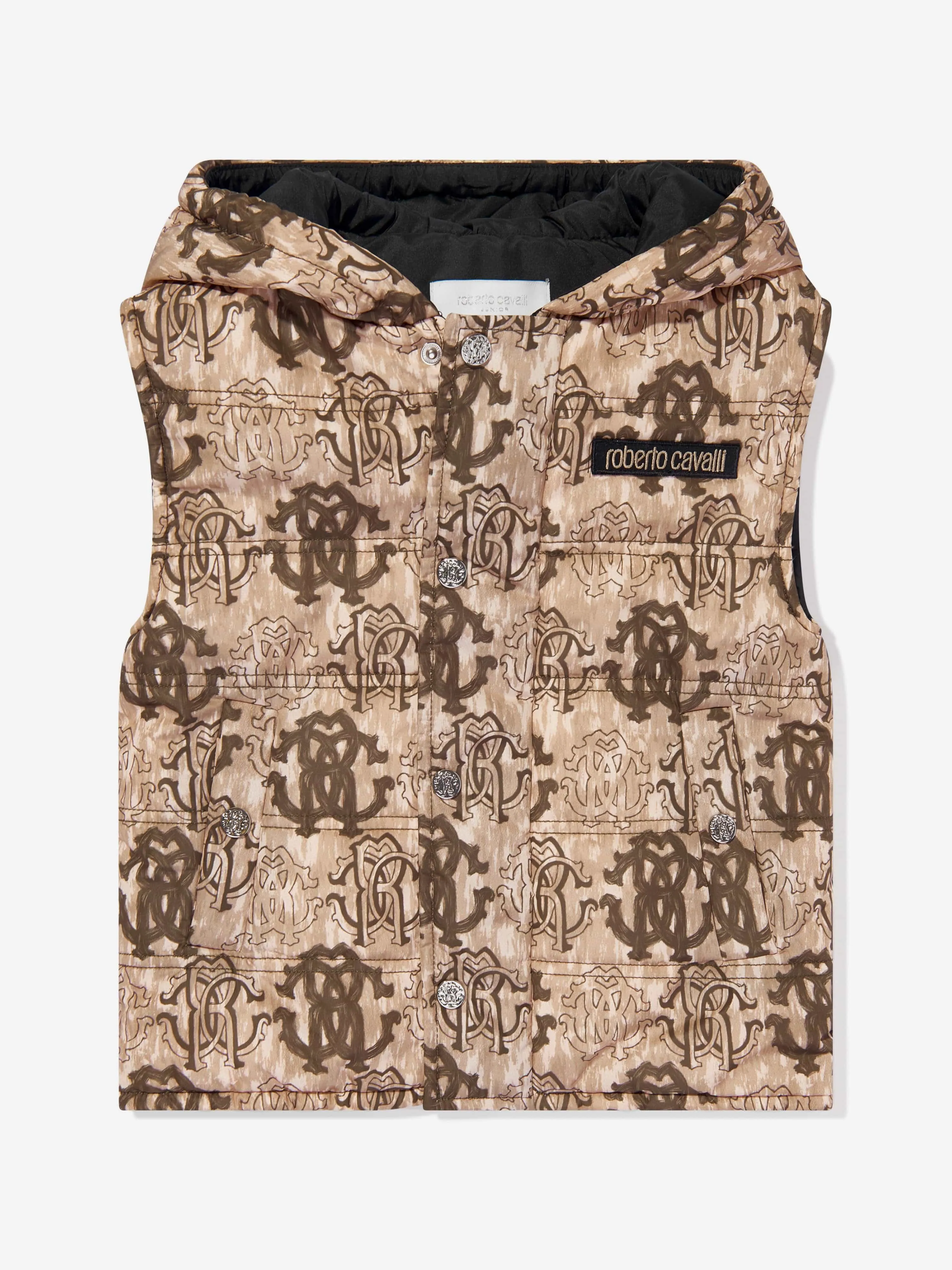 Roberto Cavalli Boys Monogram Gilet in Brown